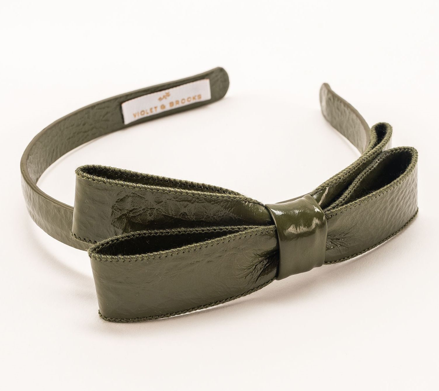 Violet & Brooks Paige Bow Faux Patent Leather Headband