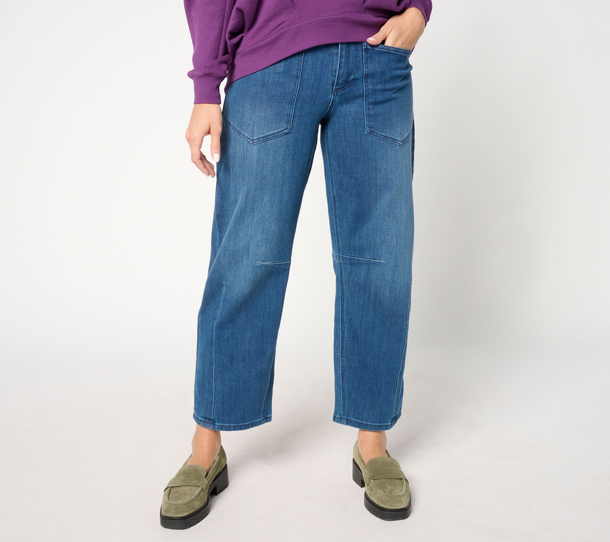 "As Is" Carla Rockmore Collection Reg Barrel Leg Jean- Indigo
