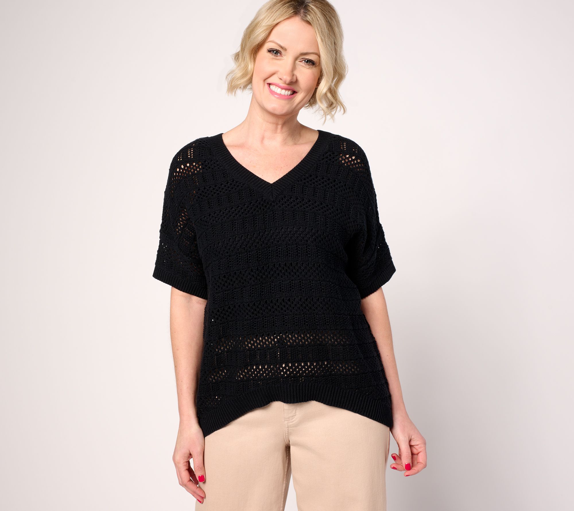 Attitudes by Renee 100% Cotton Crochet Sweater