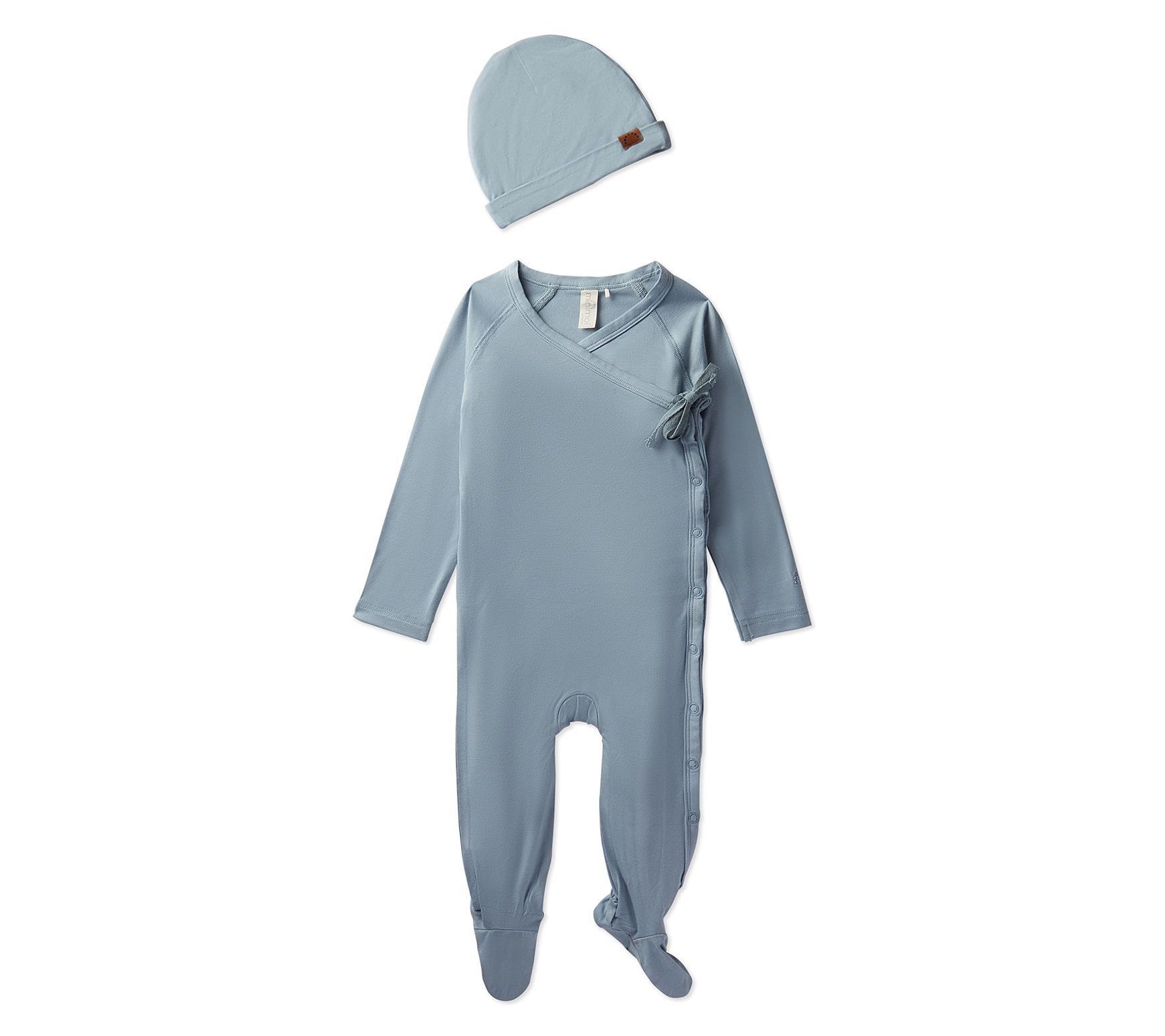 MiniMoi Boys' Solid Crossover Footie Set