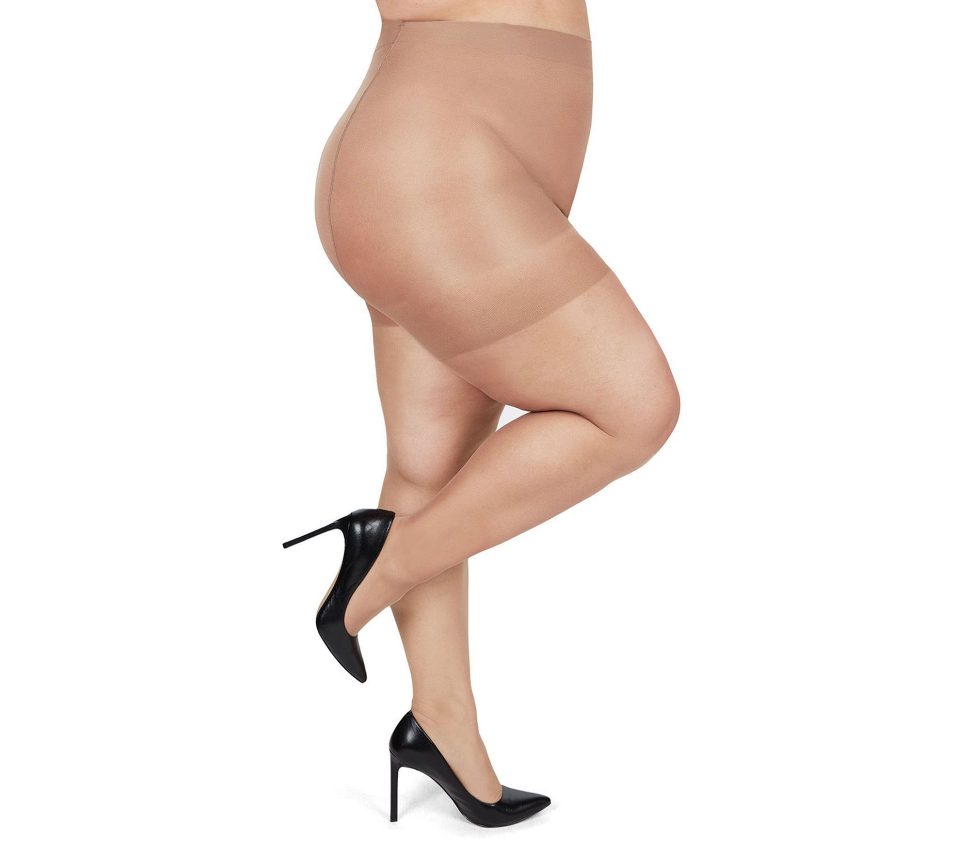 MeMoi Plus Curvy Control Top Silky Sheer Pantyhose