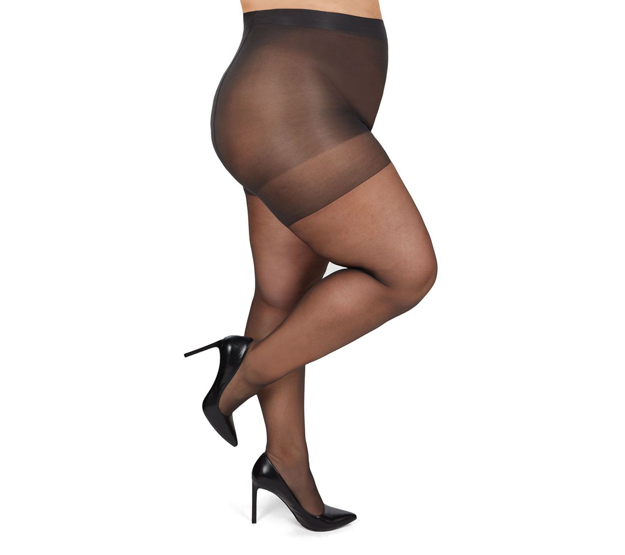 MeMoi Plus Curvy Control Top Silky Sheer Pantyhose
