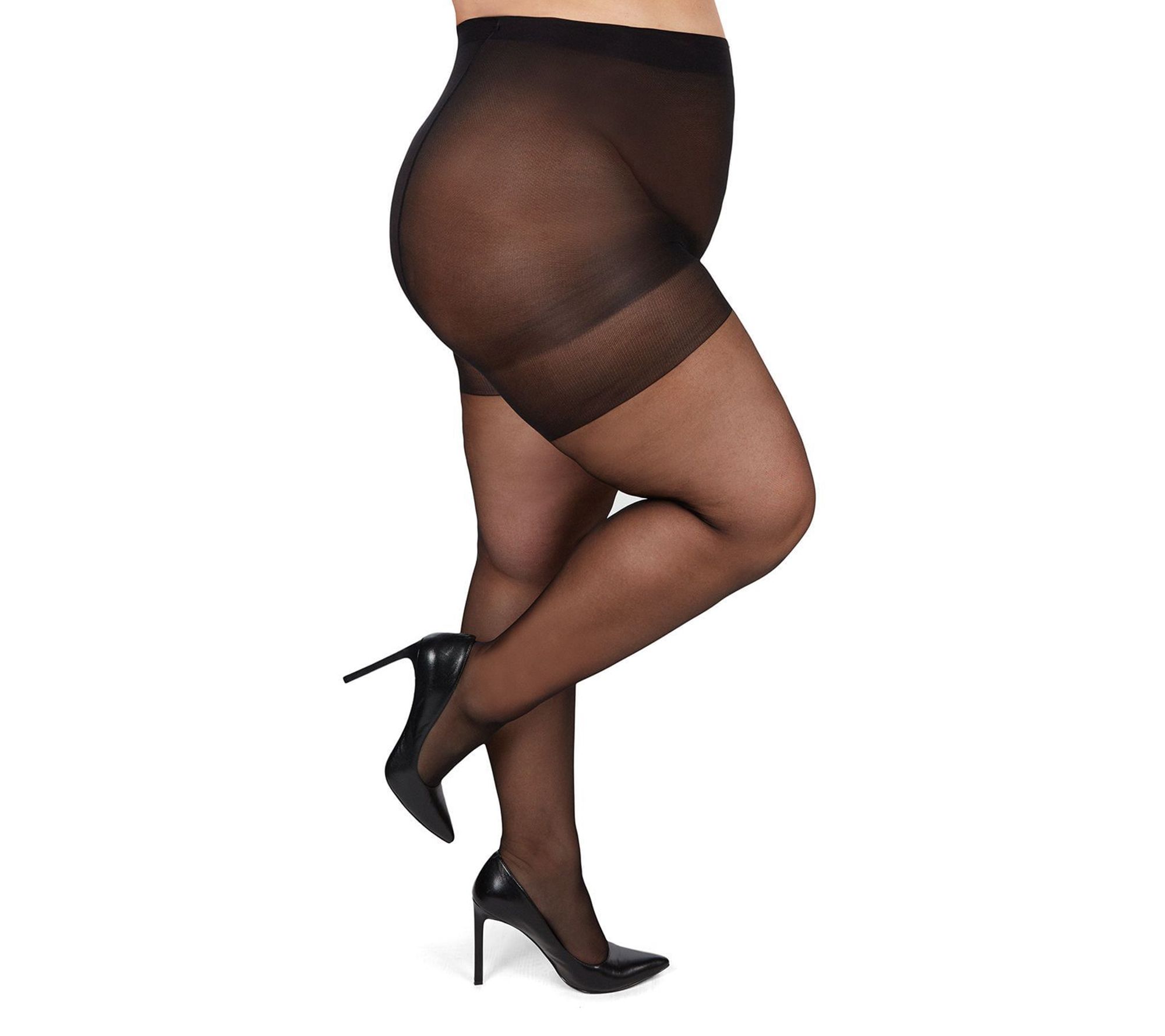 MeMoi Plus Curvy Control Top Silky Sheer Pantyhose