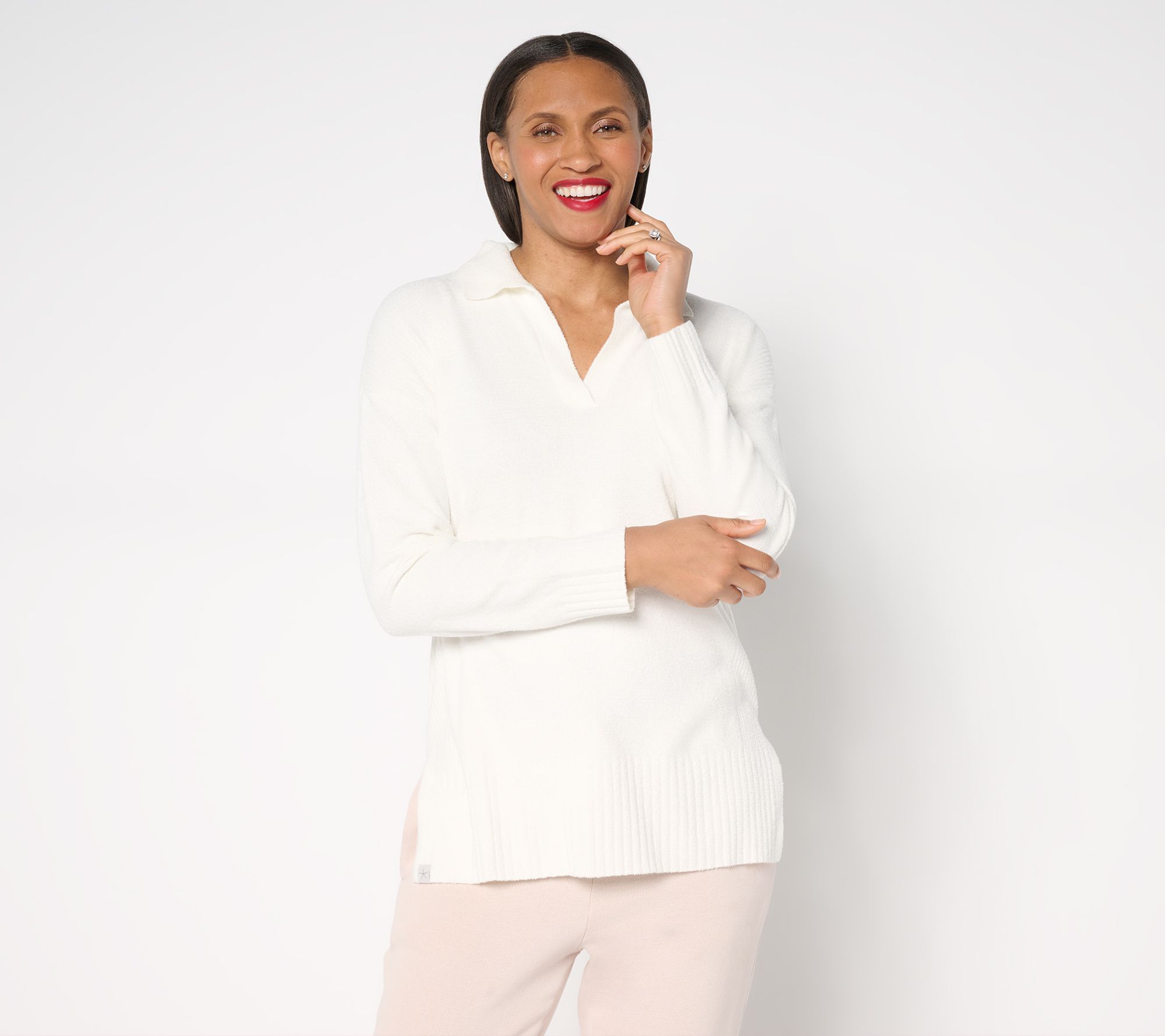 "As Is" Barefoot Dreams CozyChic Ultra Lite Collared Pullover