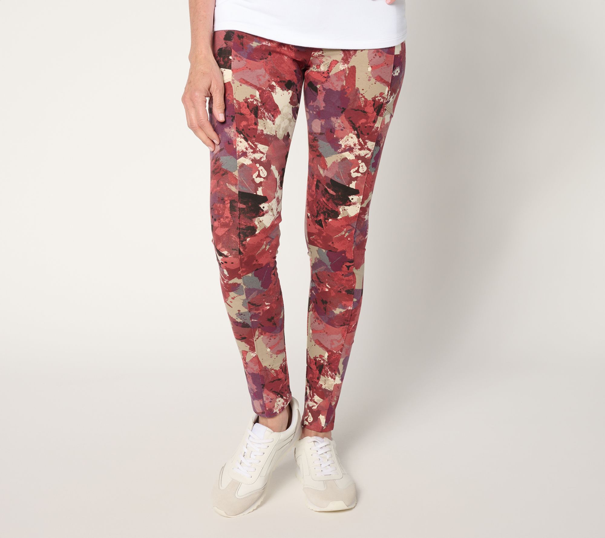 LOGO Layers by Lori Goldstein Regular Printed Knit Leggings