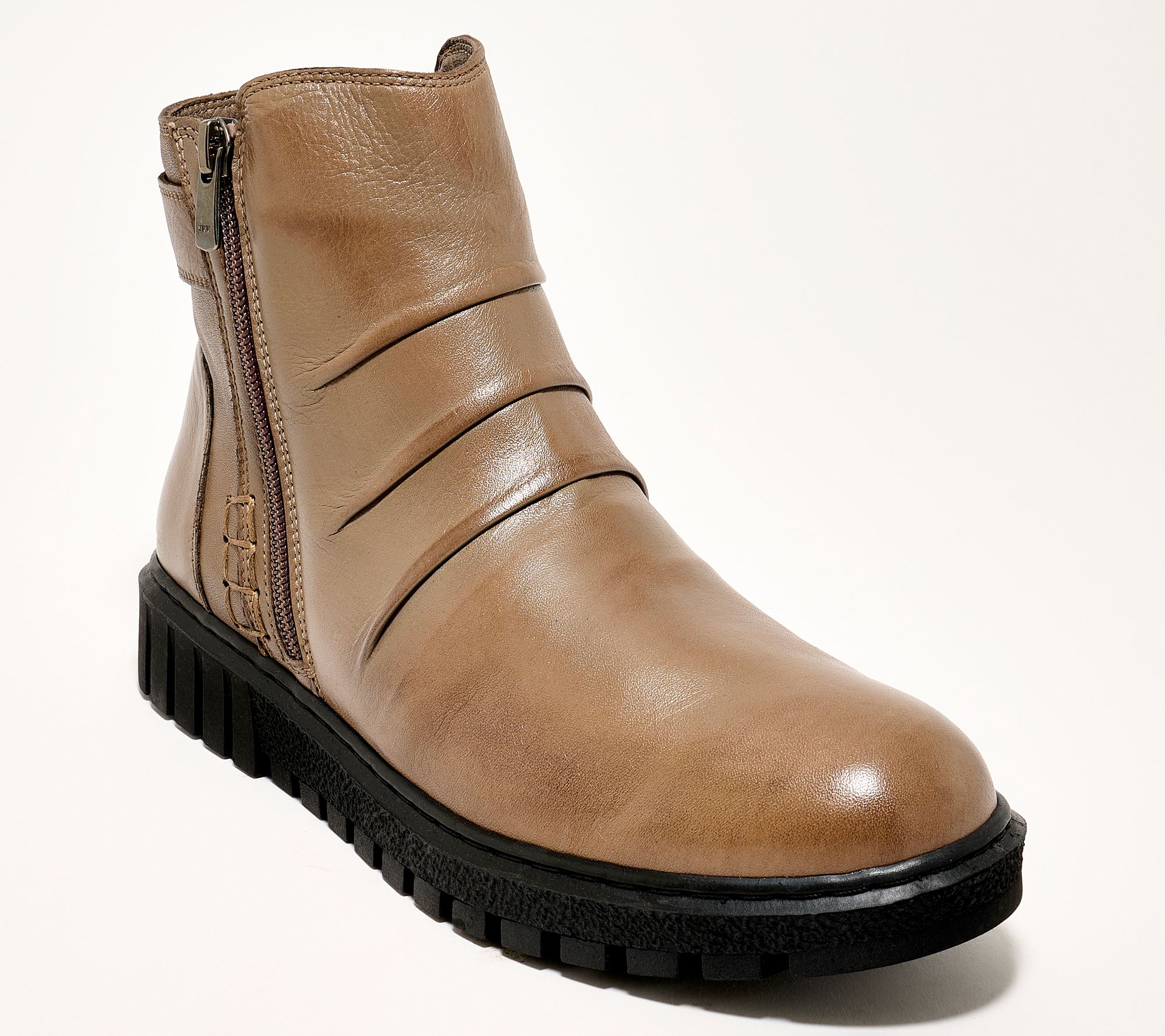 Miz Mooz Leather Ruched Ankle Boots - Brena