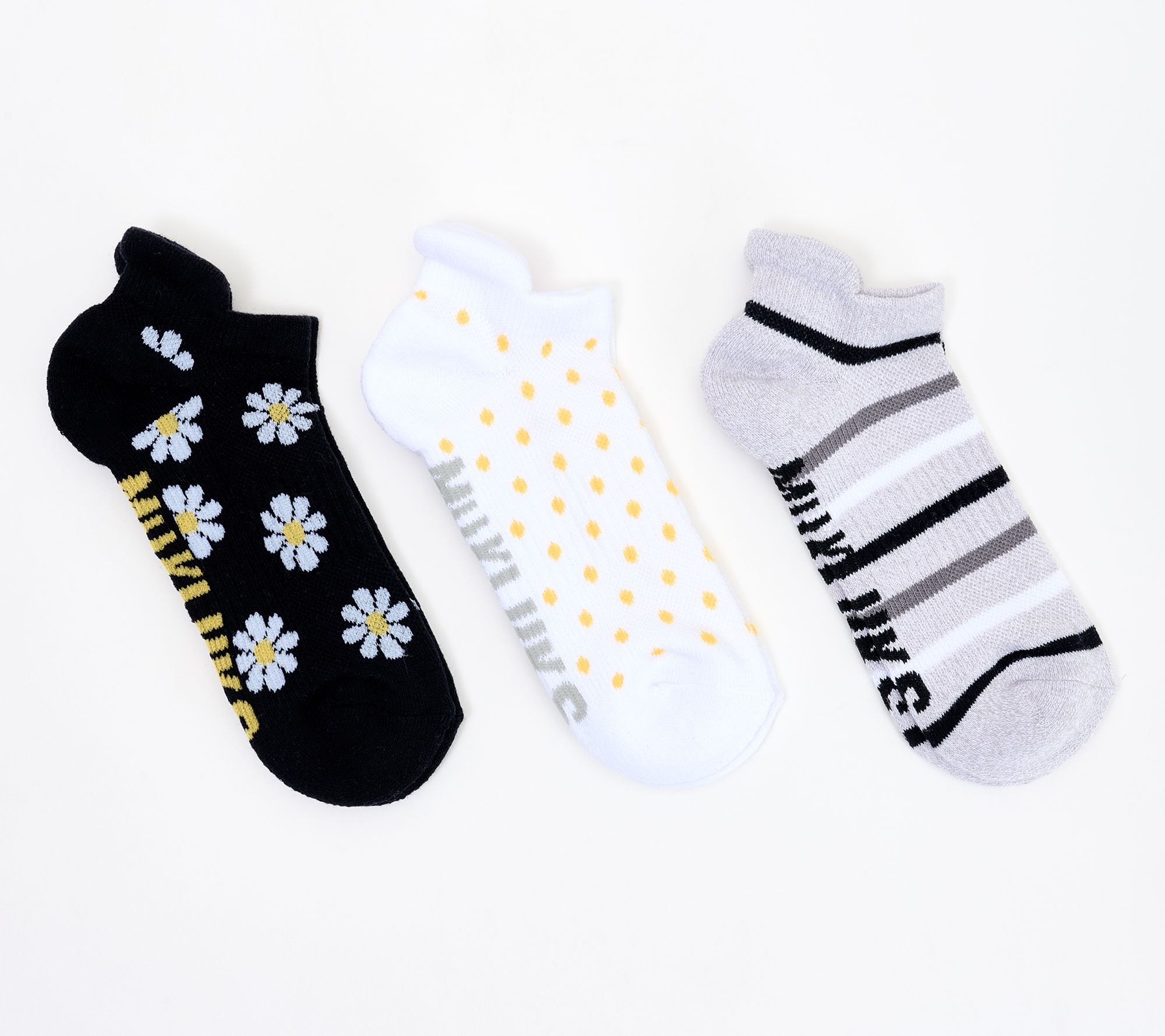 "As Is" MUK LUKS Set of 3 Cotton Ankle Compression Socks