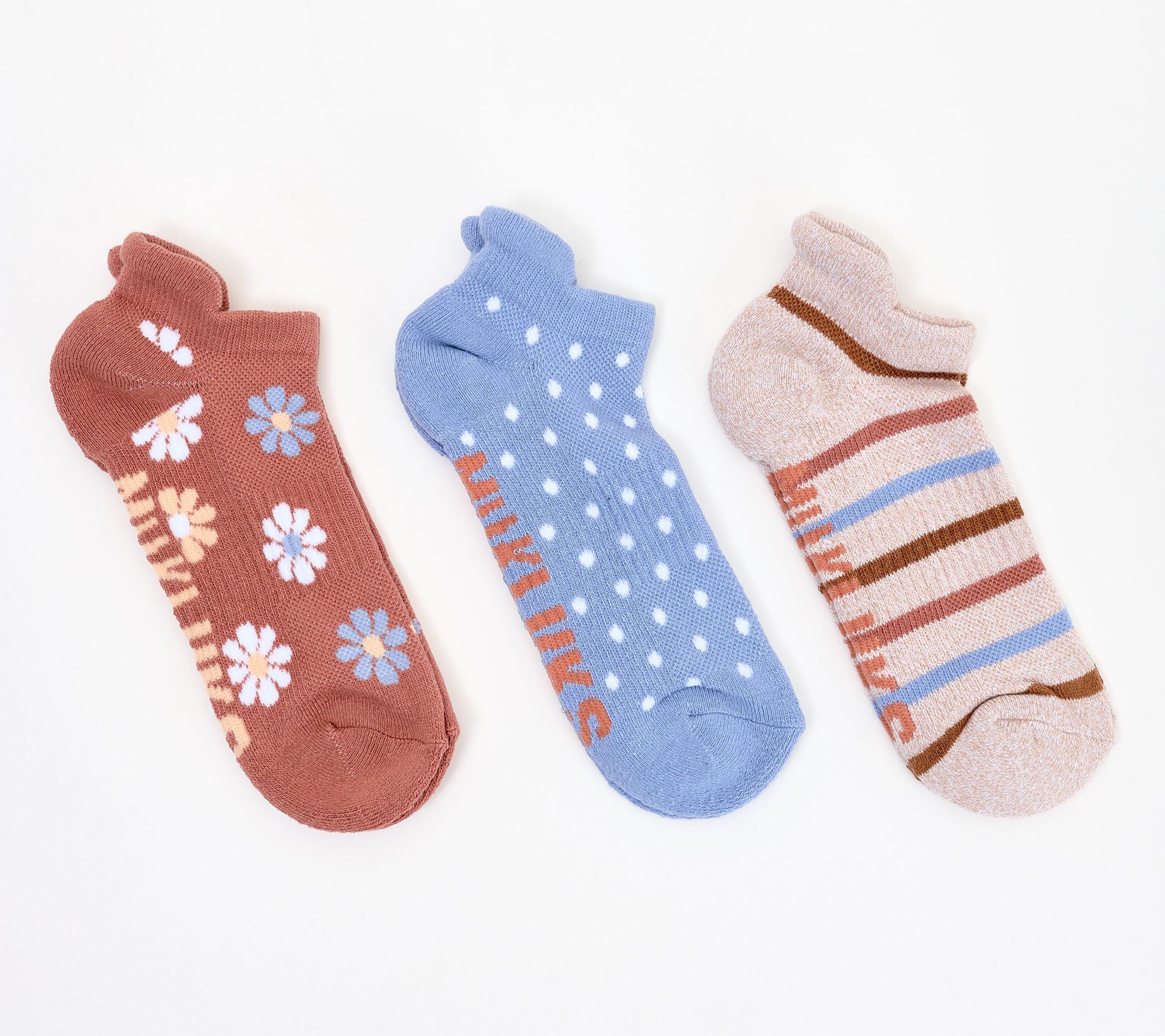 "As Is" MUK LUKS Set of 3 Cotton Ankle Compression Socks
