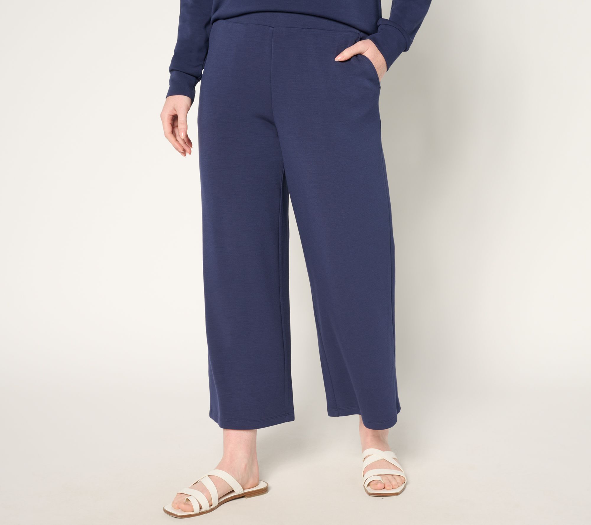 "As Is" Belle by Kim Gravel Reg ScubaLuxe Wide Leg Crop Pants