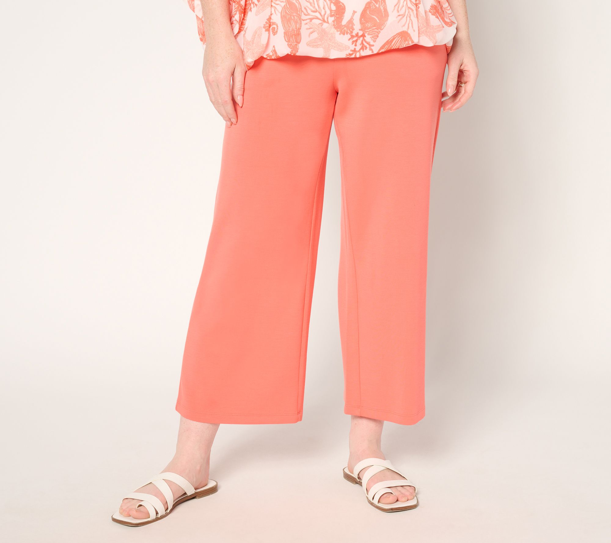 "As Is" Belle by Kim Gravel Reg ScubaLuxe Wide Leg Crop Pants