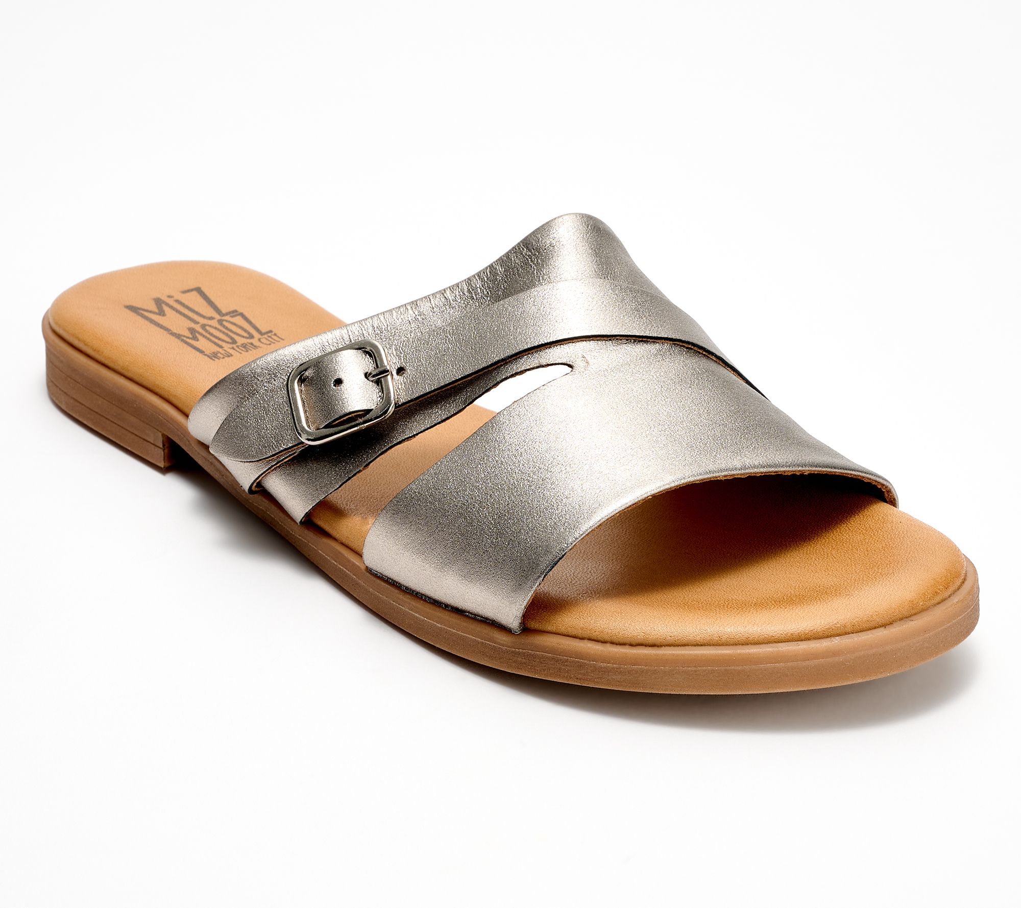 "As Is" Miz Mooz Leather Buckle Slide Sandals- Latreece