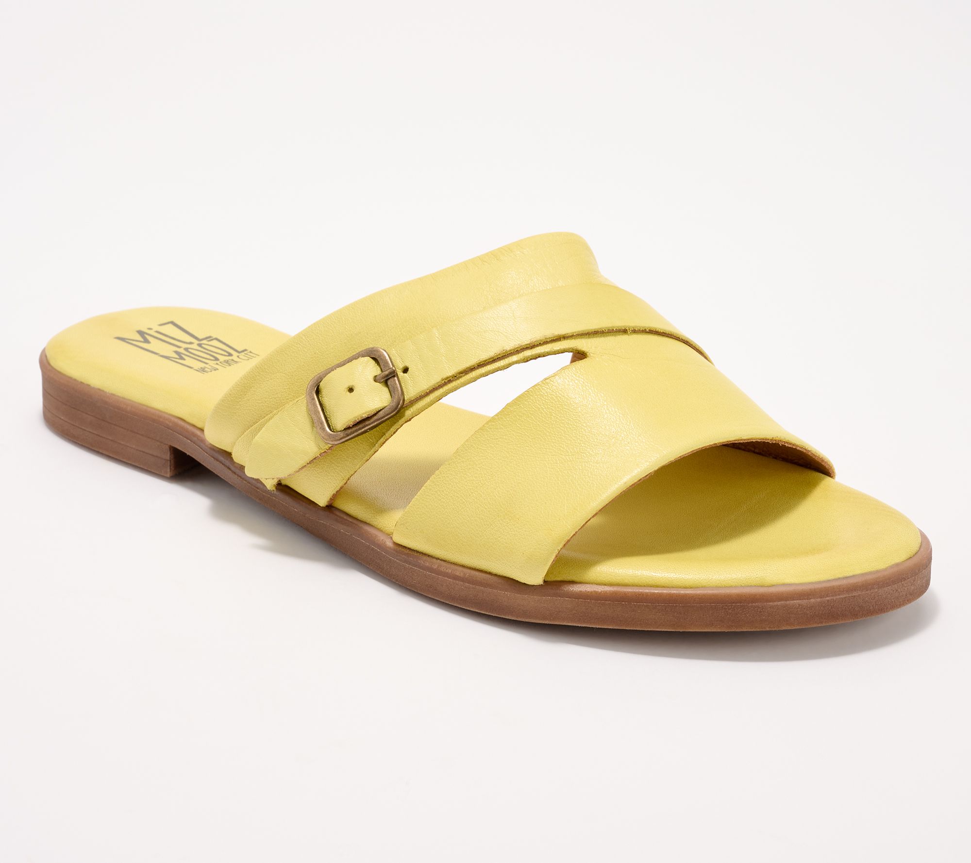 "As Is" Miz Mooz Leather Buckle Slide Sandals- Latreece
