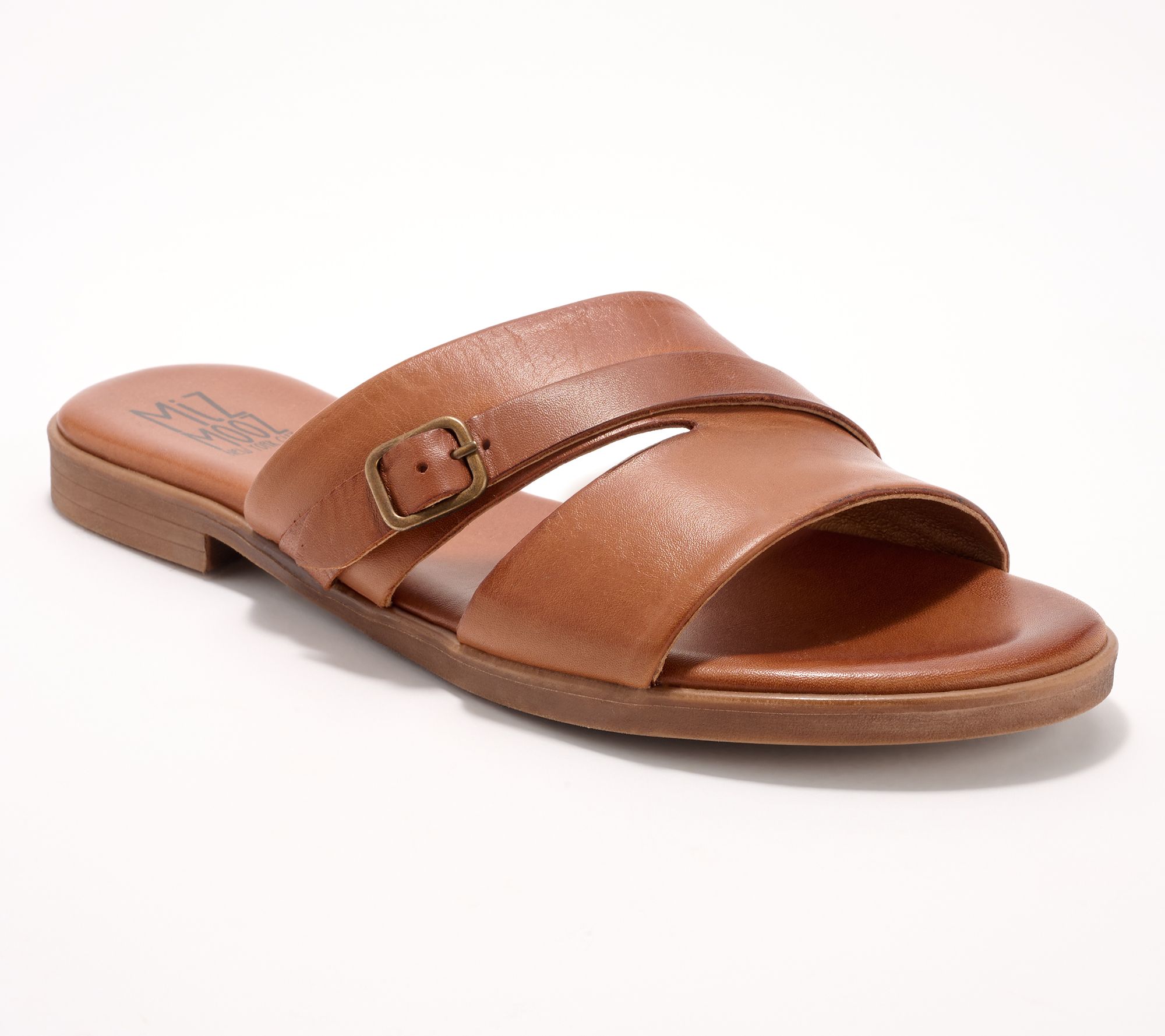 "As Is" Miz Mooz Leather Buckle Slide Sandals- Latreece