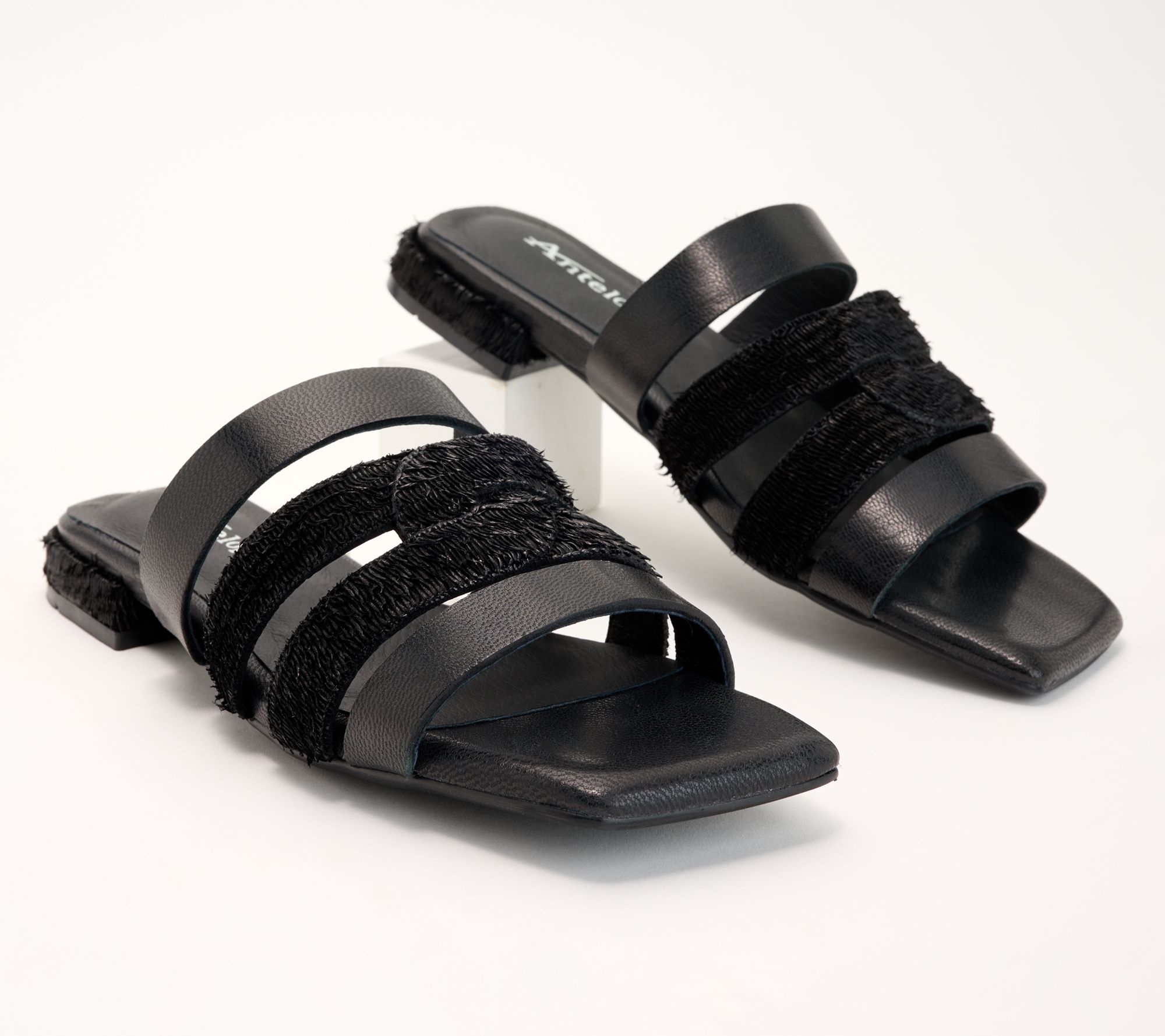"As Is" Antelope Leather Slide Sandals- Adalyn