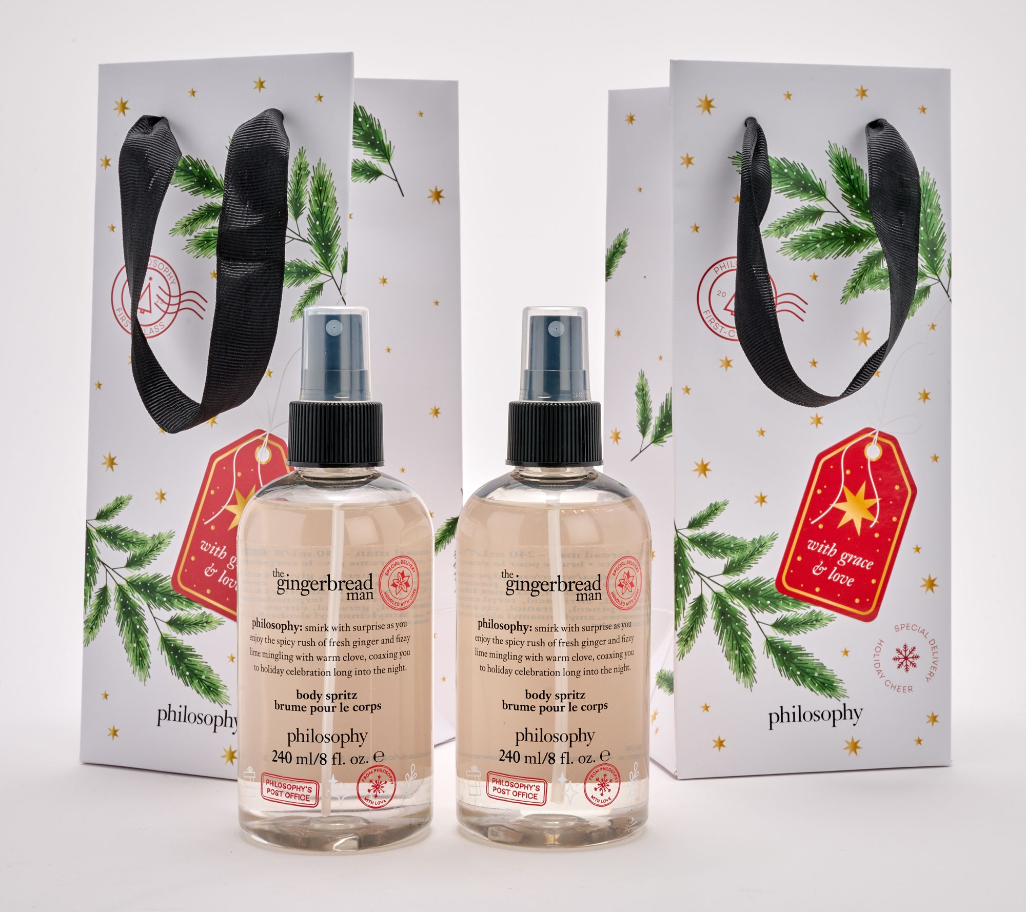 philosophy holiday special delivery body spritz 8oz duo & gift bags