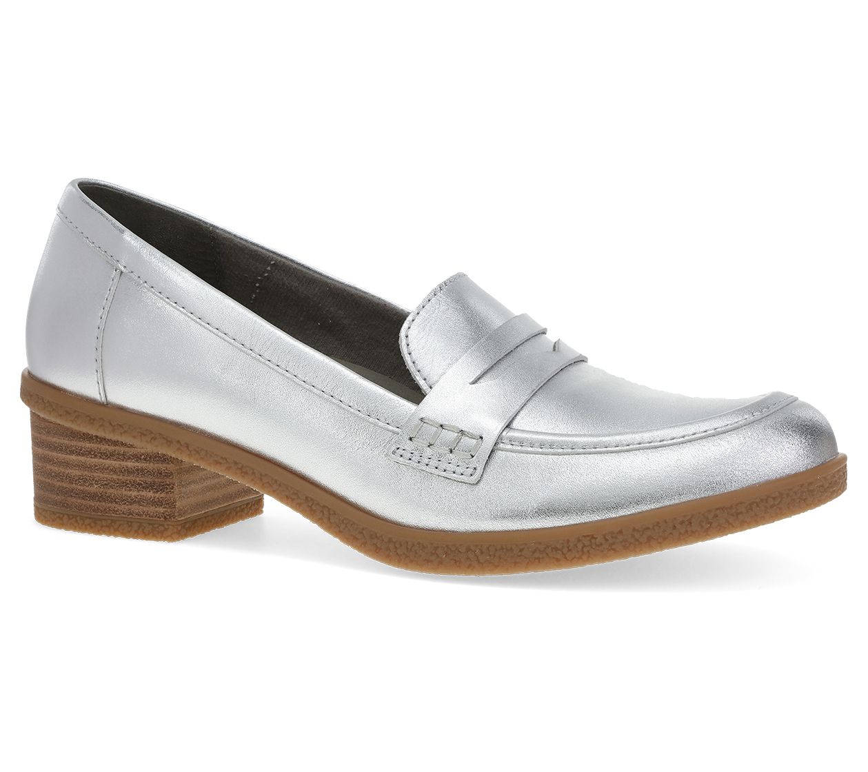 Dansko Danica Silver Metallic Leather Loafer