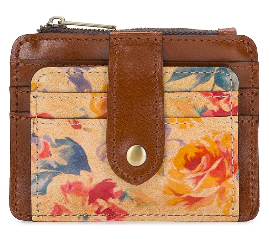 Patricia Nash Cassis RFID Leather Card Case inAegean Bloom