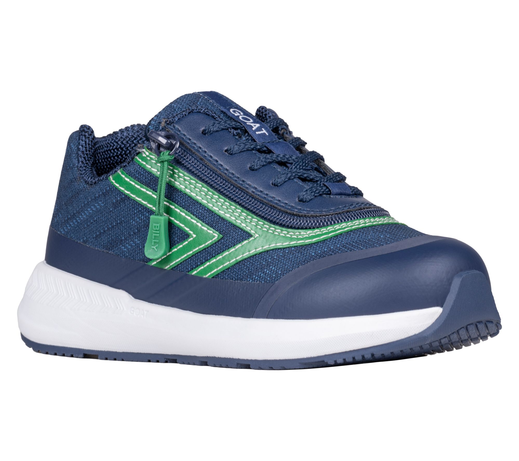 BILLY Footwear zip-on Toddler Navy/Green Goat