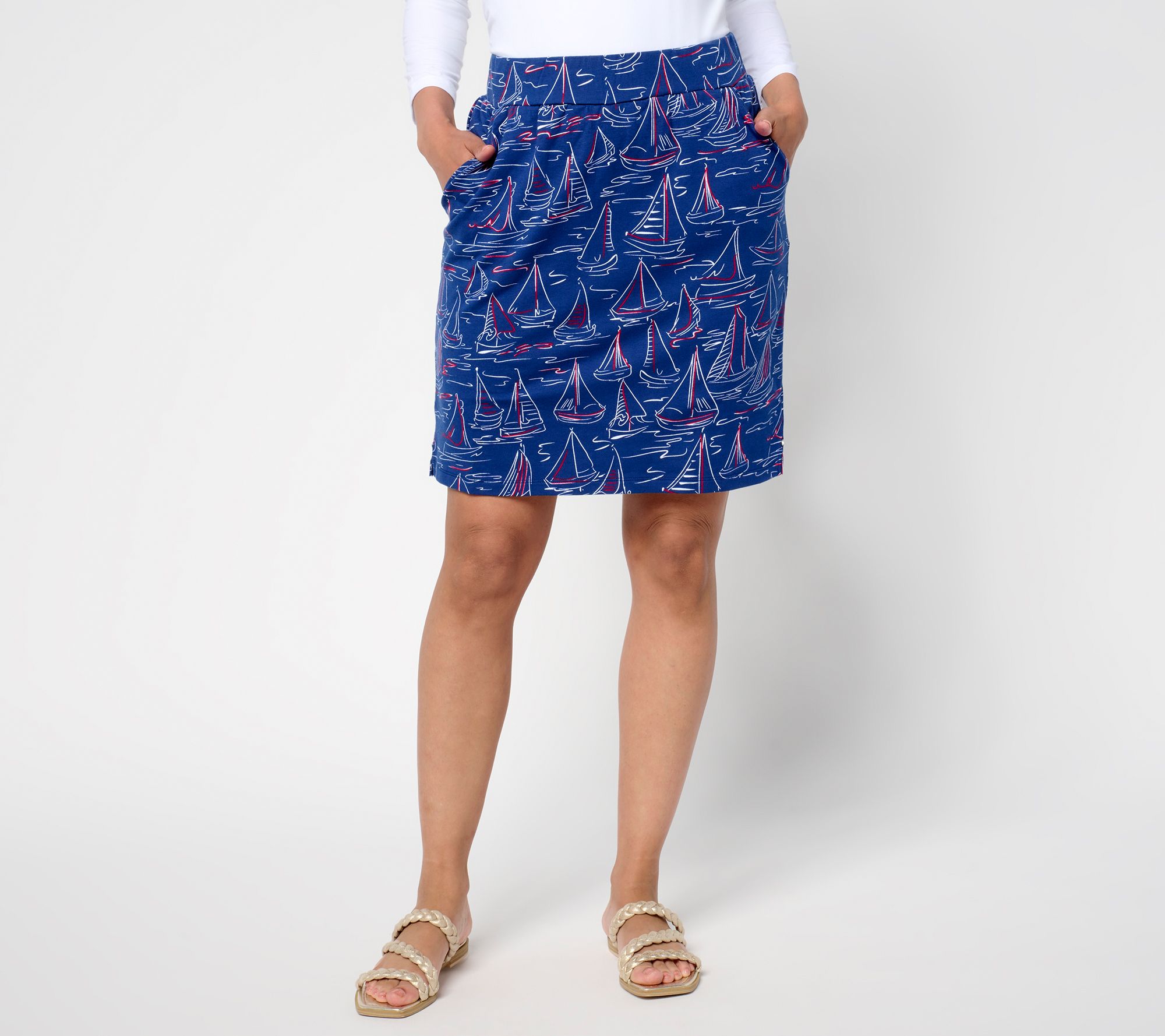 "As Is" Quacker Factory Gone Sailing French Terry Skort