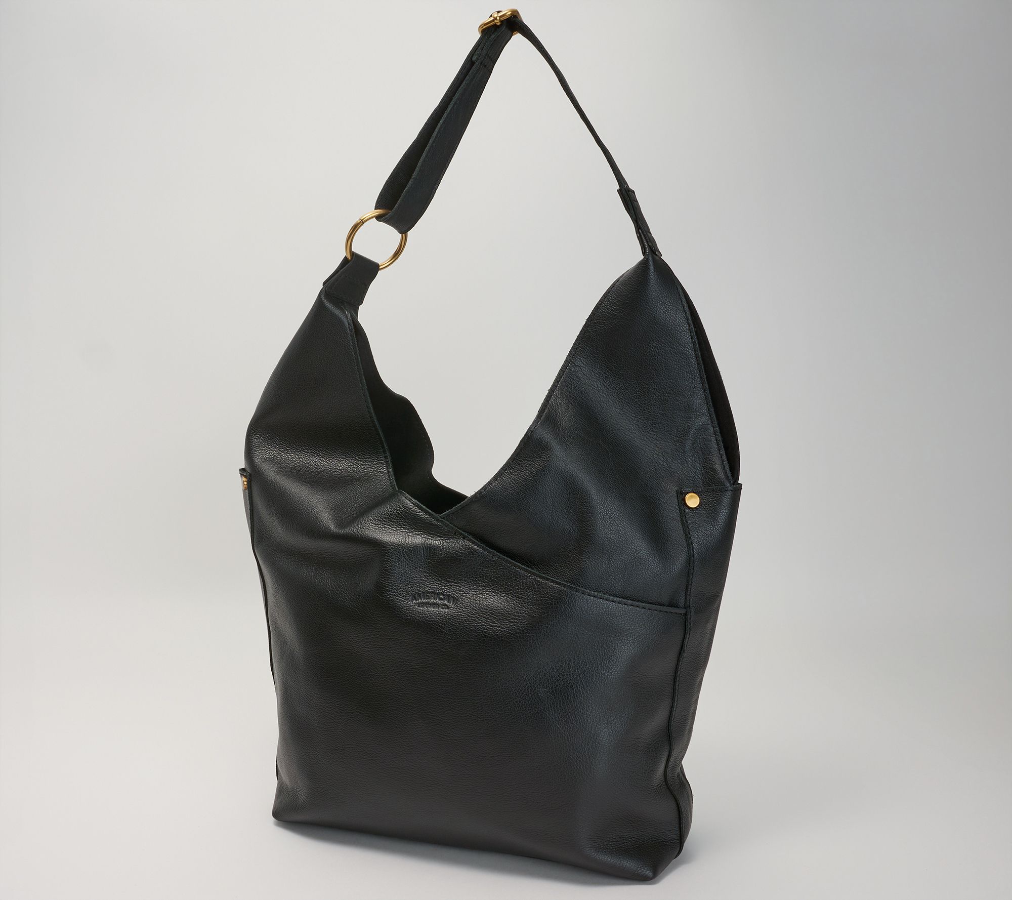 American Leather Co. Aly Leather Adjustable Strap Hobo