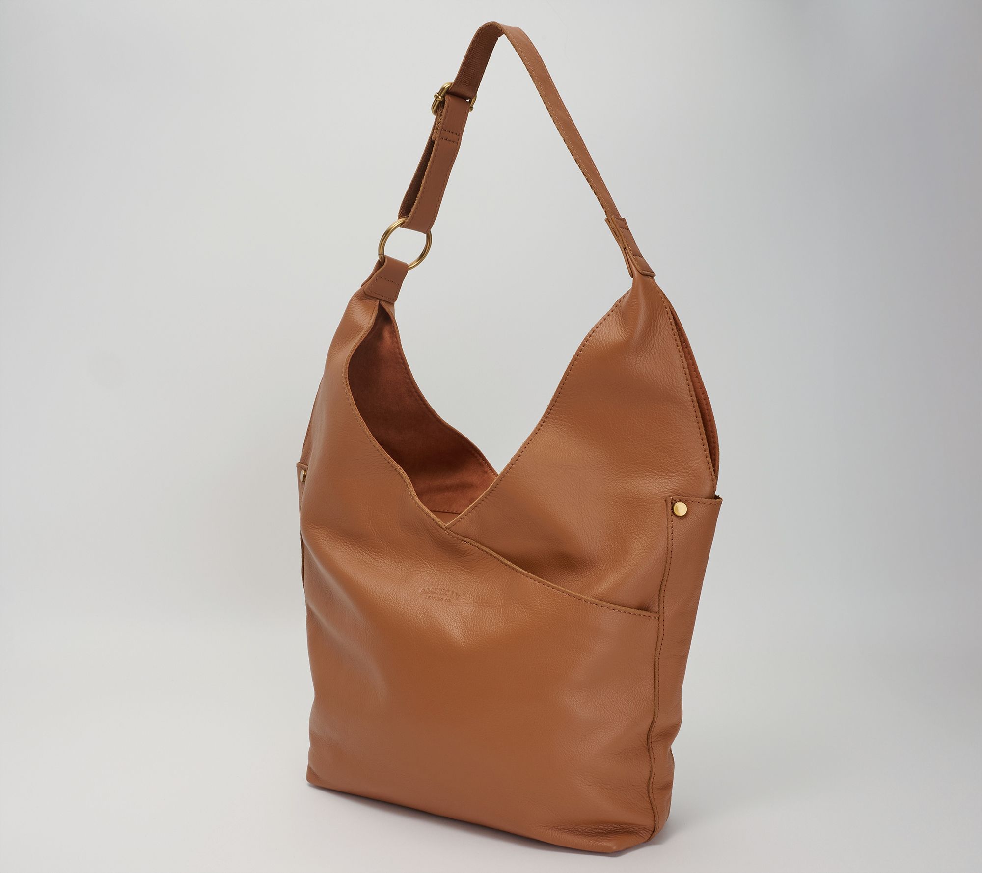American Leather Co. Aly Leather Adjustable Strap Hobo