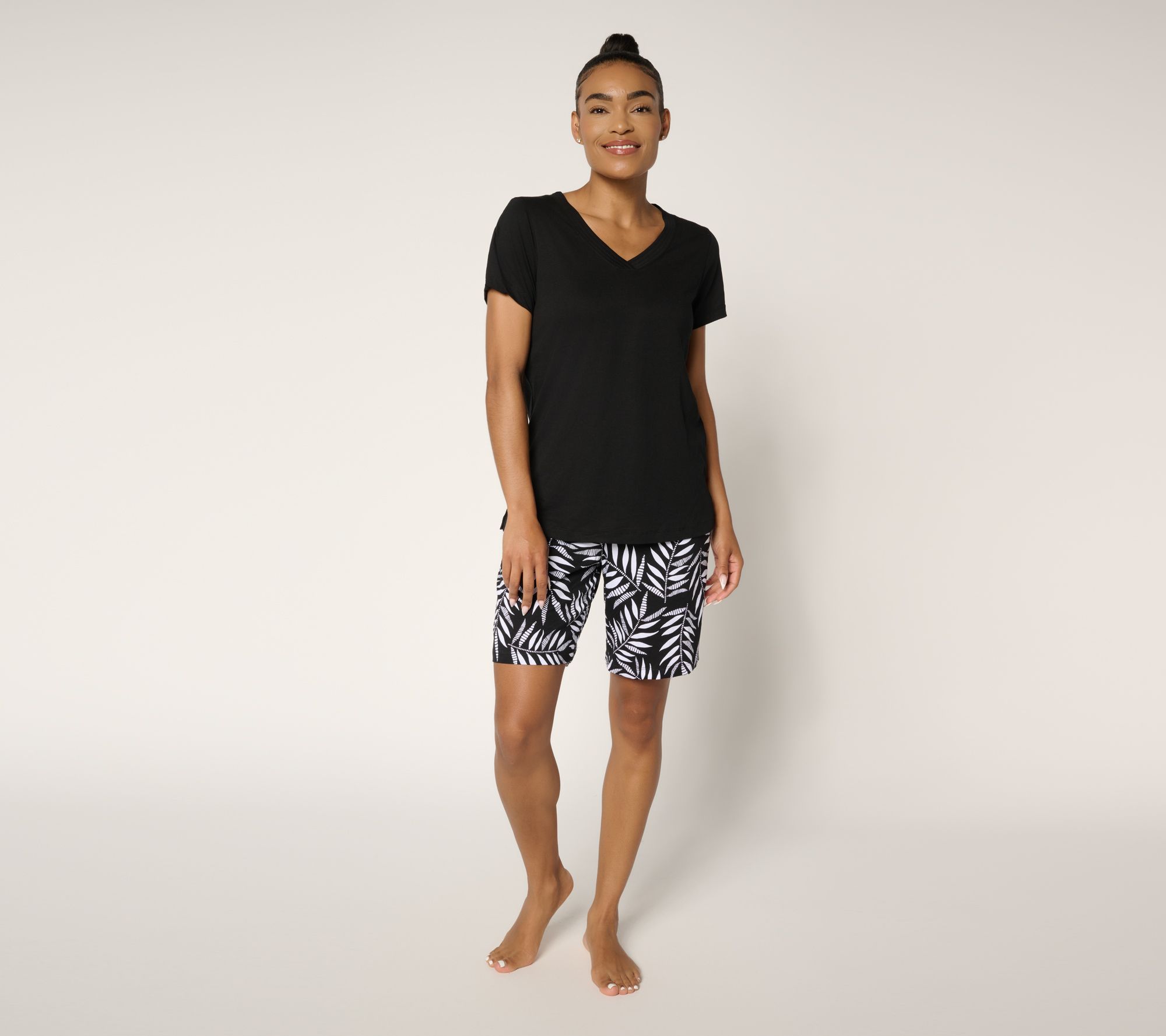 "As Is" Carole Hochman Bermuda Short and T-Shirt Pajama Set