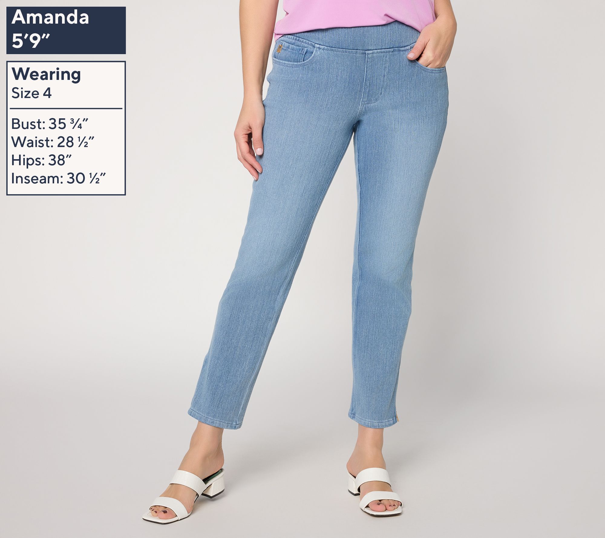 Belle by Kim Gravel Regular Flexibelle Good as Gold Zip Ankle Jean