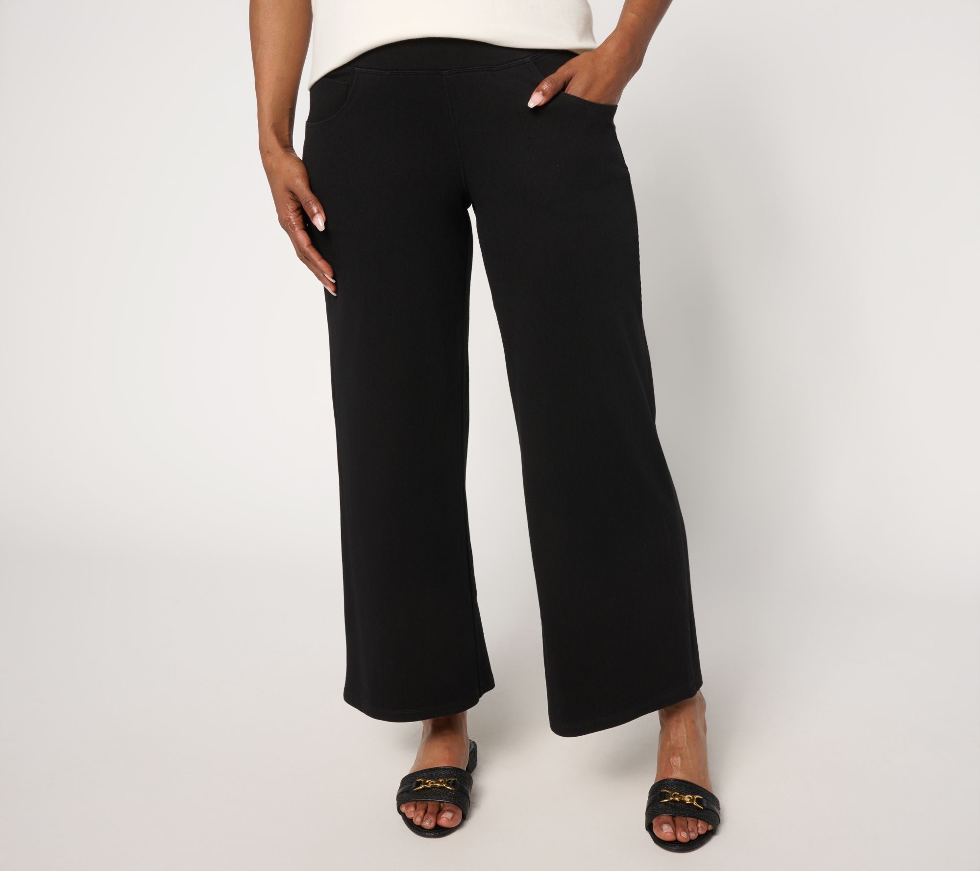 "As Is" Women with Control Prime Stretch Denim 2 Regular Crop Pants