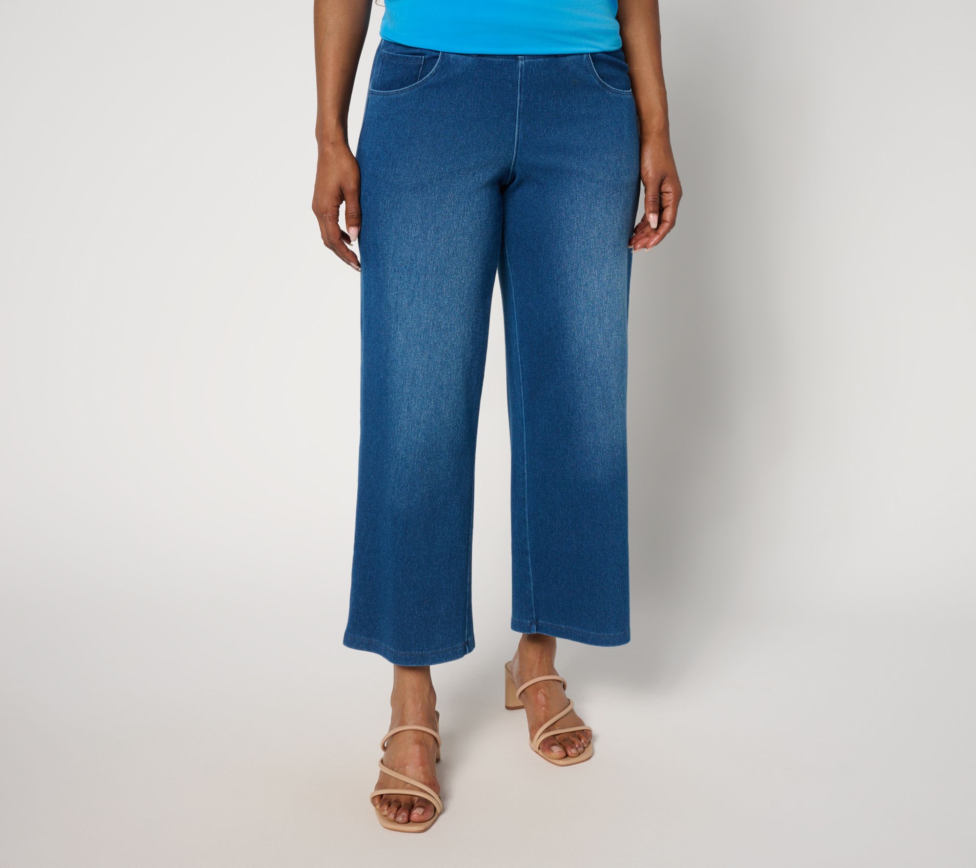 "As Is" Women with Control Prime Stretch Denim 2 Regular Crop Pants