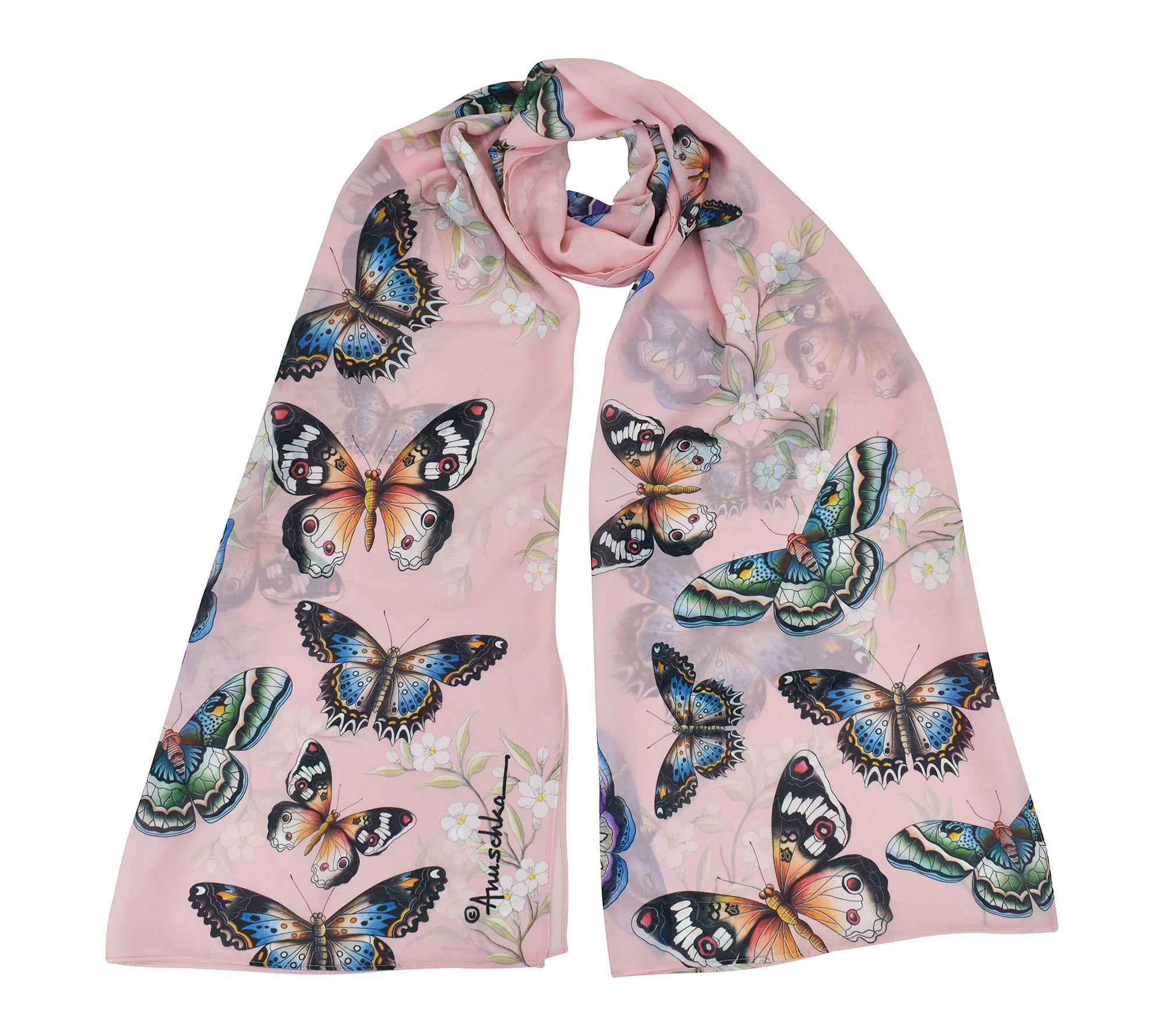 Anuschka Printed 24" x 72" Chiffon Scarf