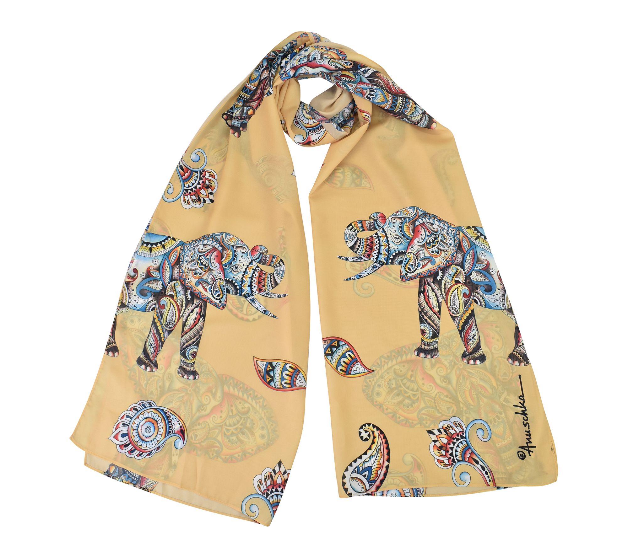 Anuschka Printed 24" x 72" Chiffon Scarf