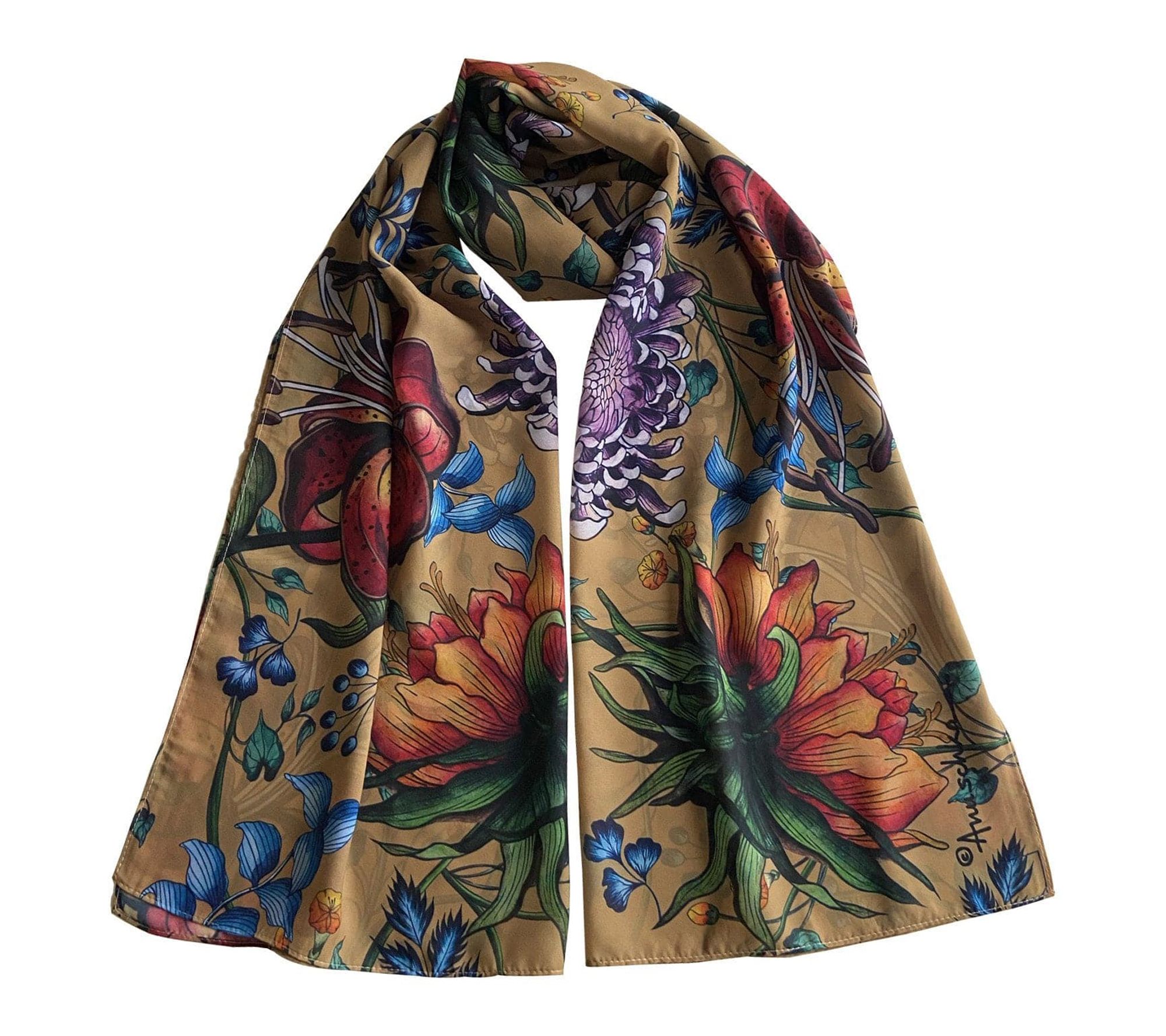 Anuschka Printed 24" x 72" Chiffon Scarf