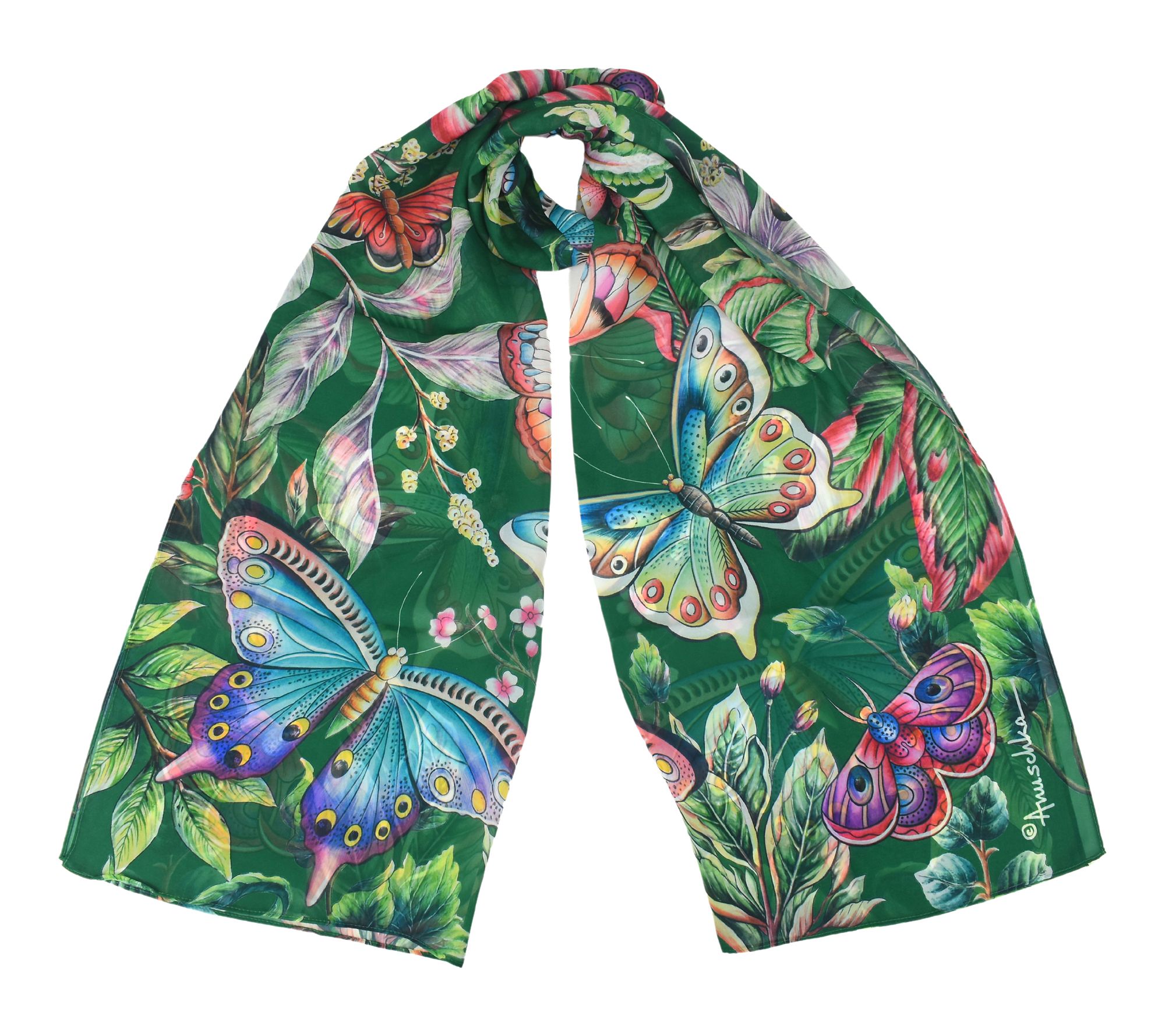 Anuschka Printed 24" x 72" Chiffon Scarf