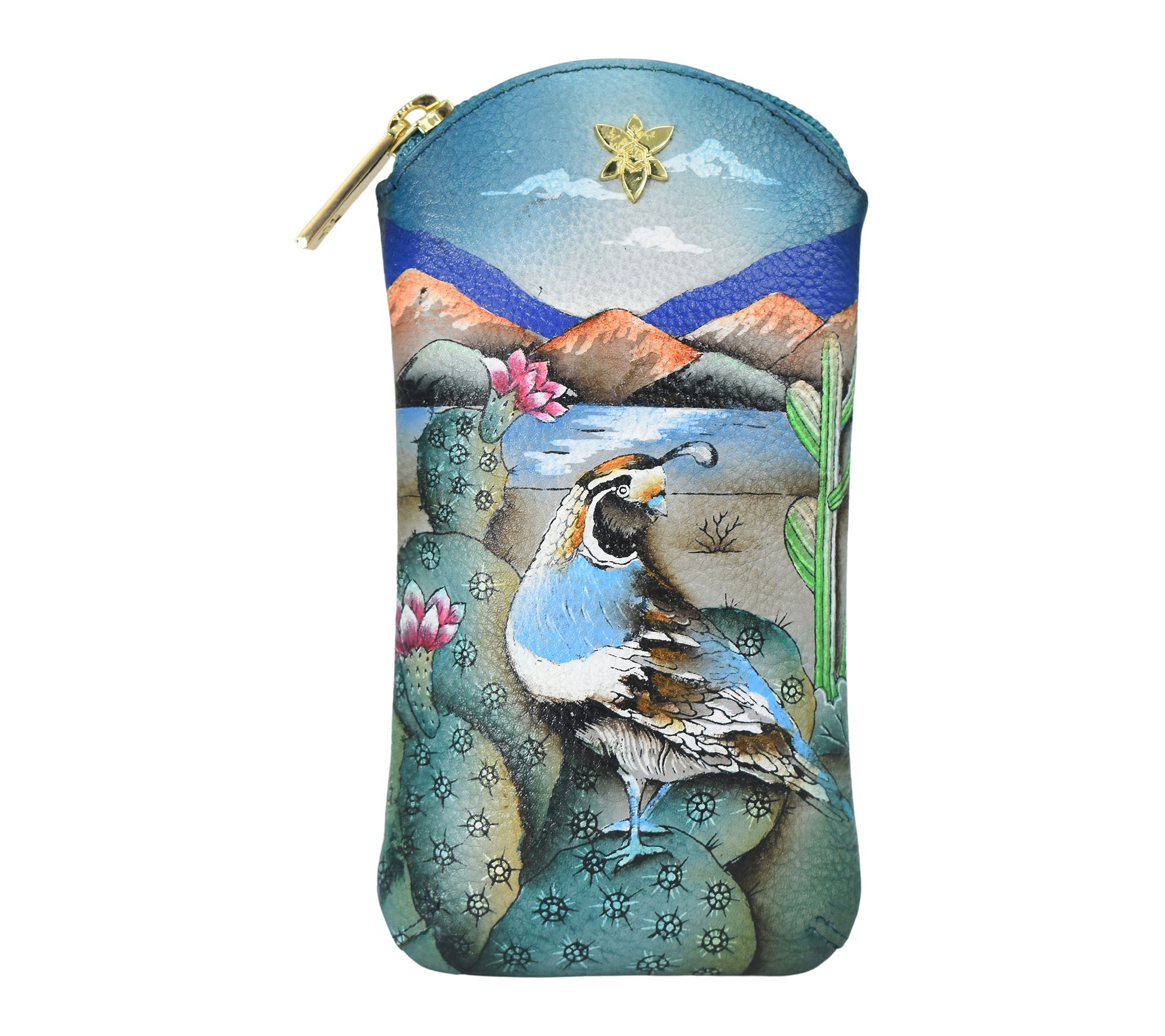 Anushcka Painted Leather Eyeglass Pouch