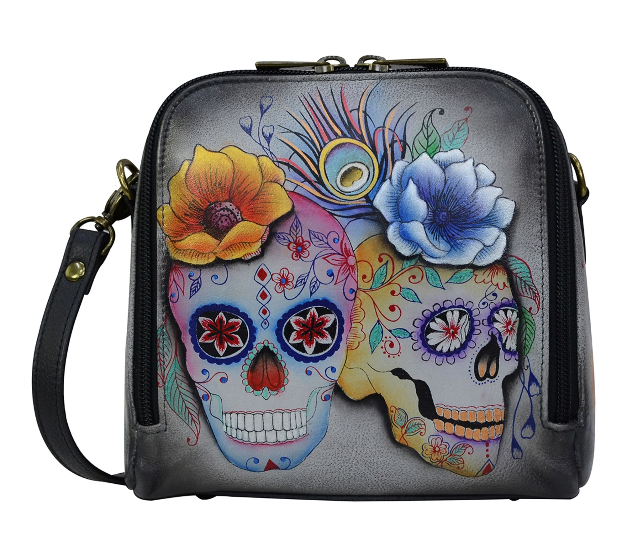 Anushcka Painted Leather Zip Around Travel Orga nizer