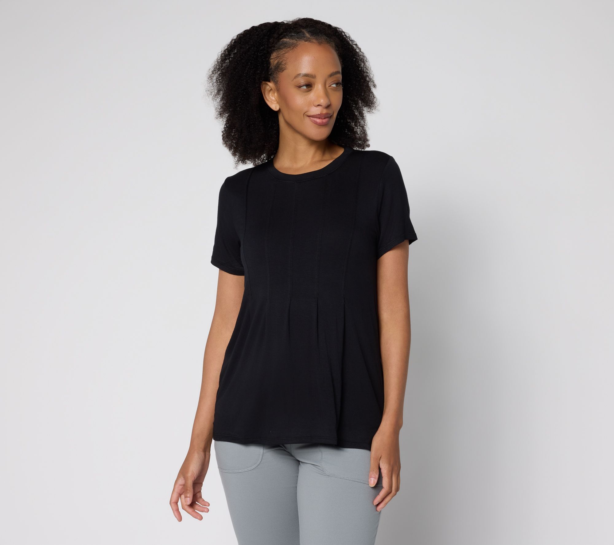 "As Is" Cuddl Duds Soft Stretch Peplum Tee