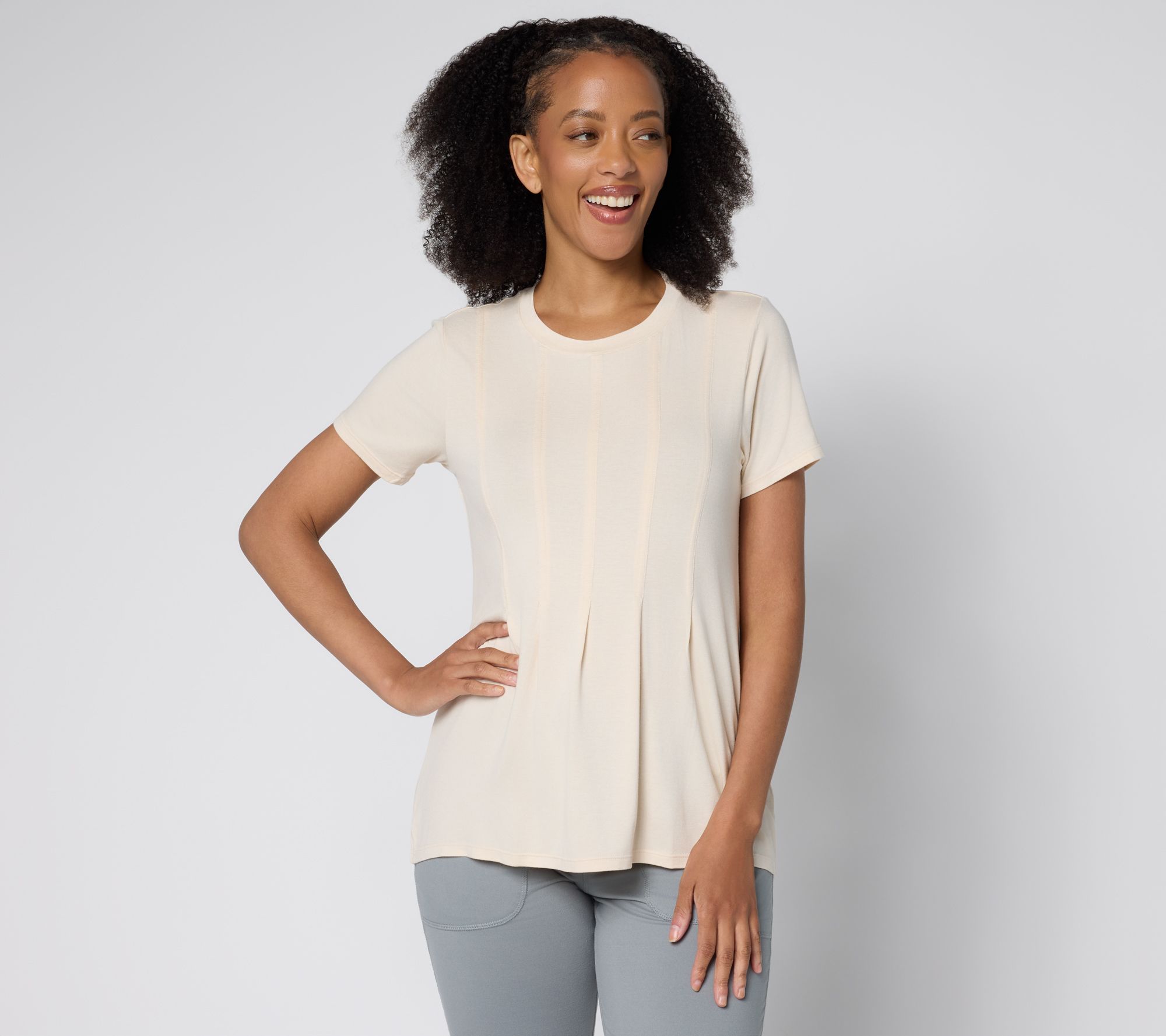 "As Is" Cuddl Duds Soft Stretch Peplum Tee