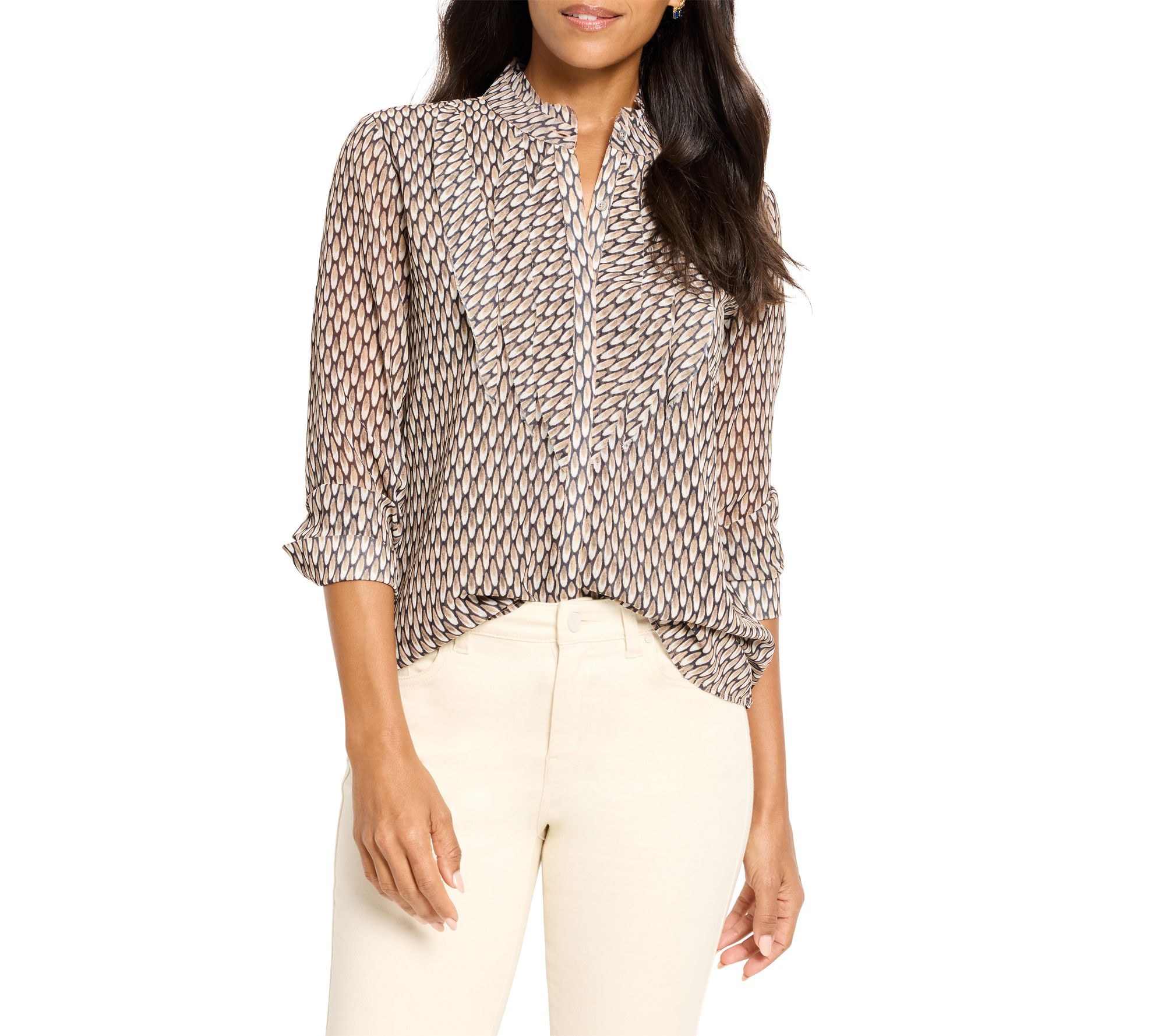 NIC+ZOE Abstract Dot Falling Chiffon Top