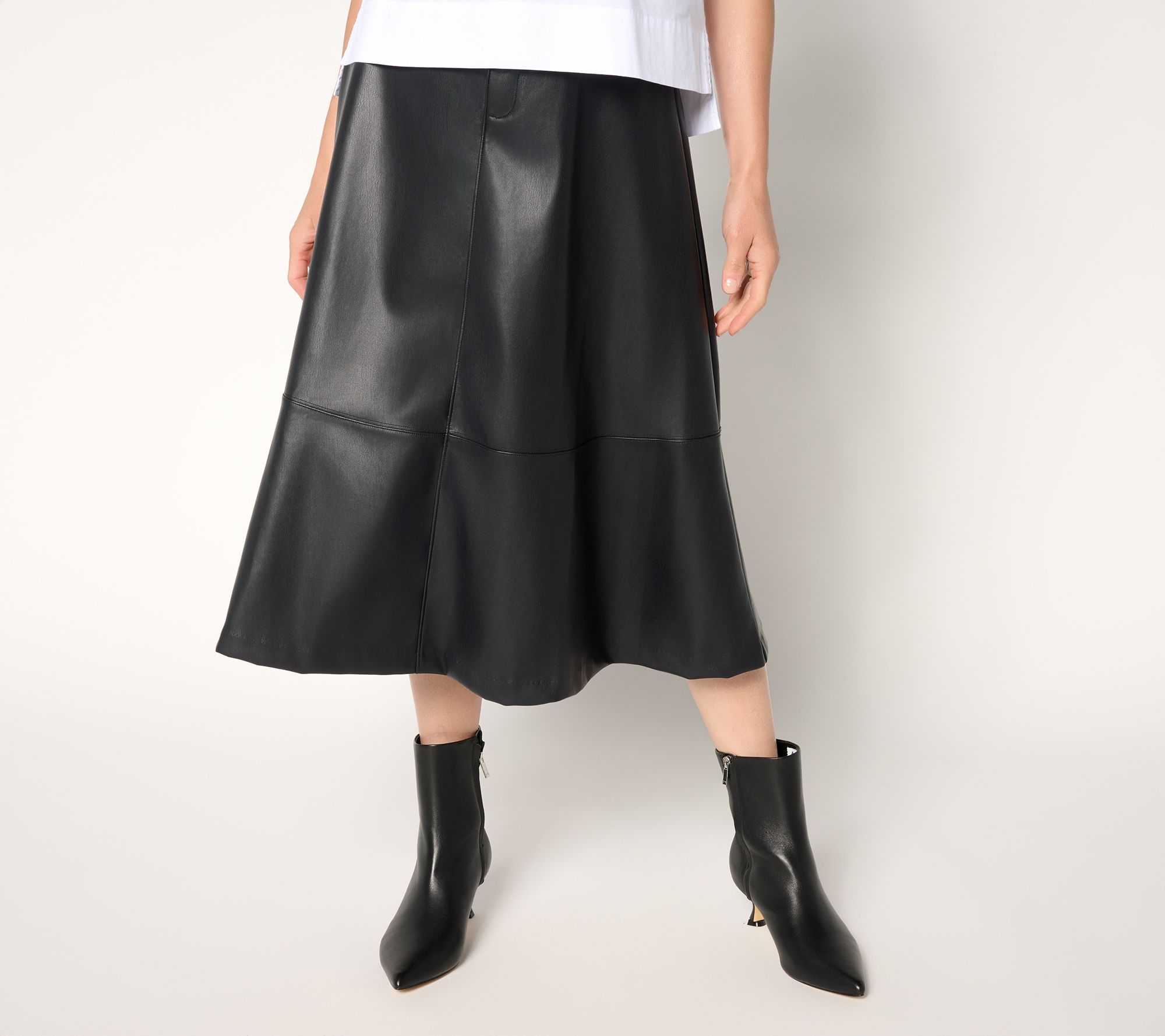 "As Is" Me By Jennie Garth Regular Mott Faux Leather Skirt