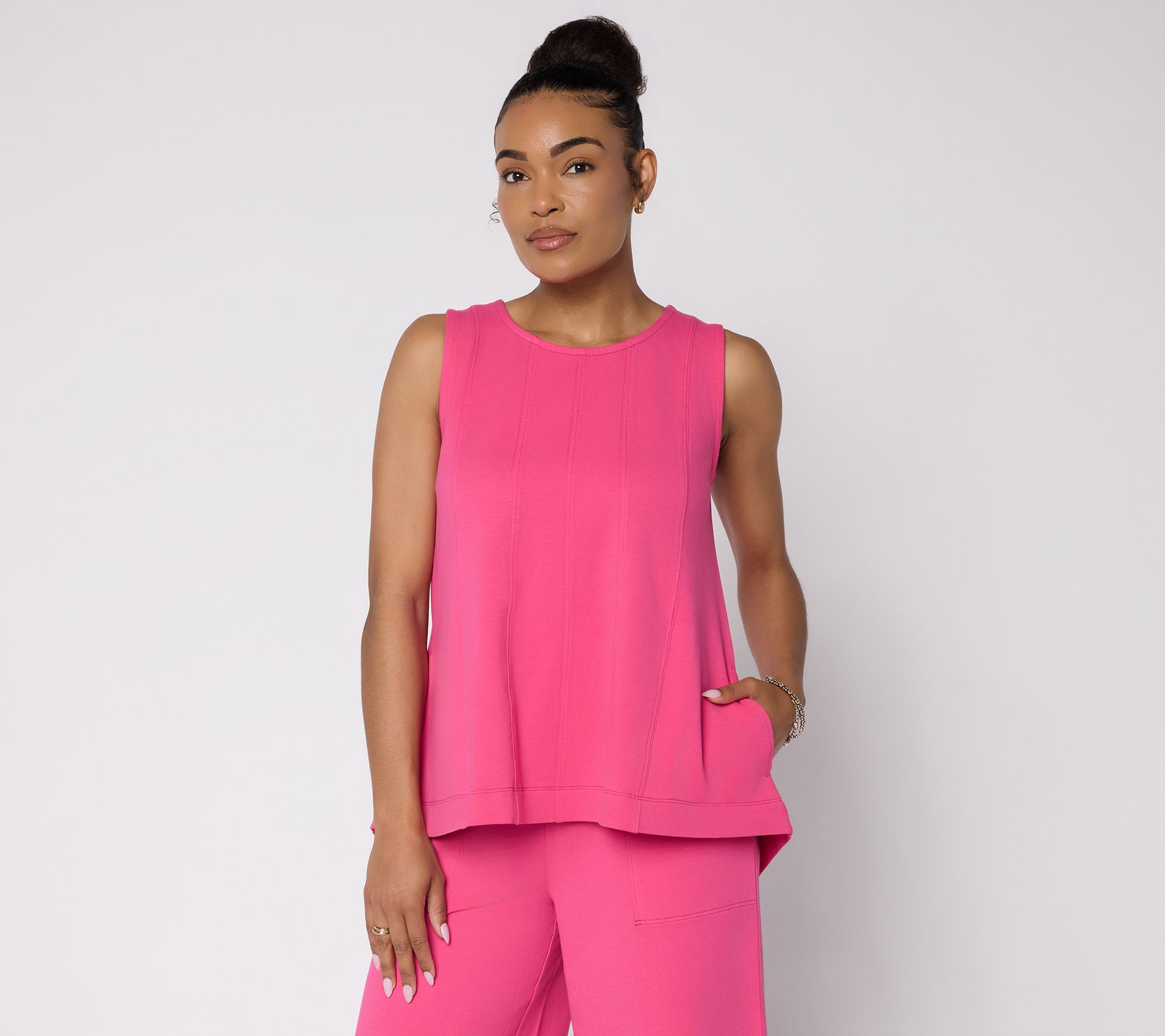  LOGO Lounge by Lori Goldstein Sleeveless Top with Seam Detail