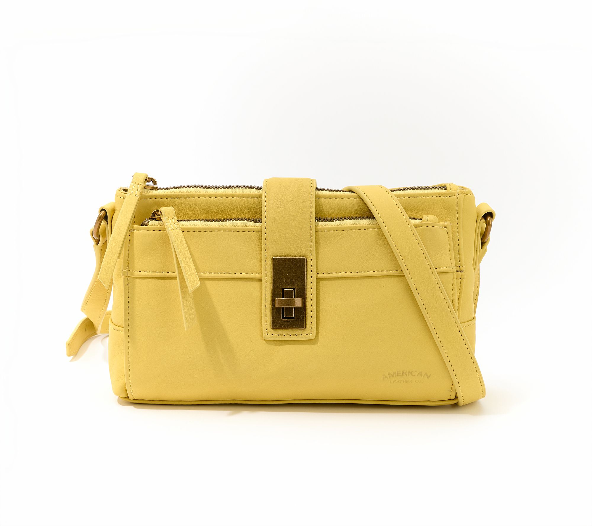 アクセサリー Abc American Leather Co. Lexington Triple Entry Crossbody - QVC.com