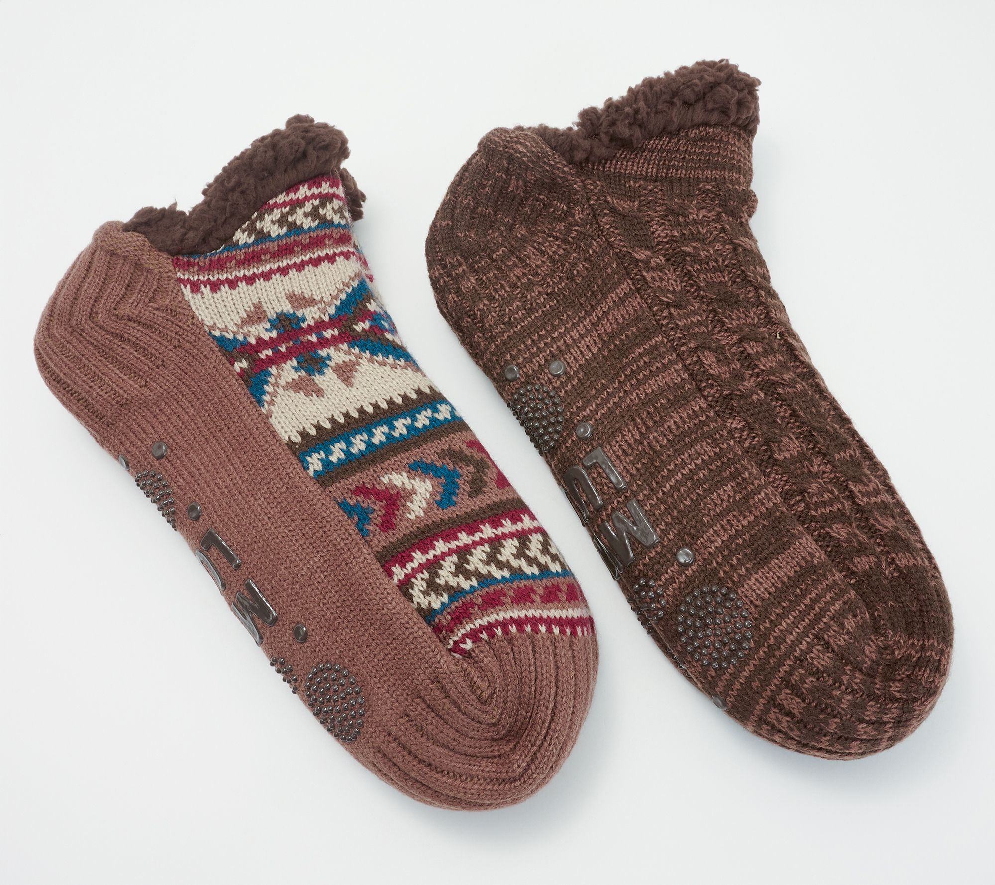 "As Is" MUK LUKS Men's Set of 2 Aloe Infused Shortie Cabin Socks