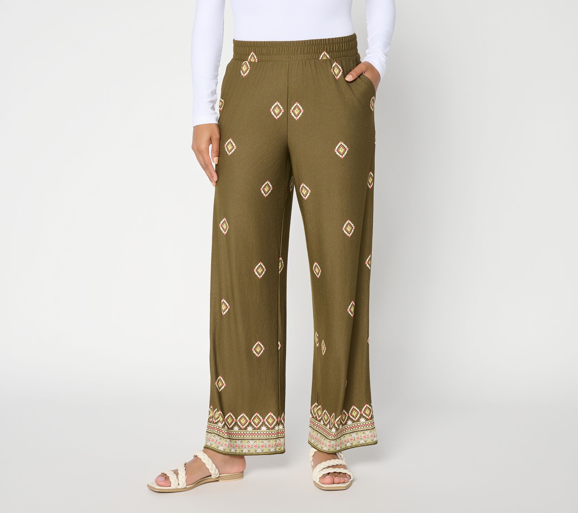 Belle Boho by Kim Gravel Regular Free Spirit Border Ankle Pant