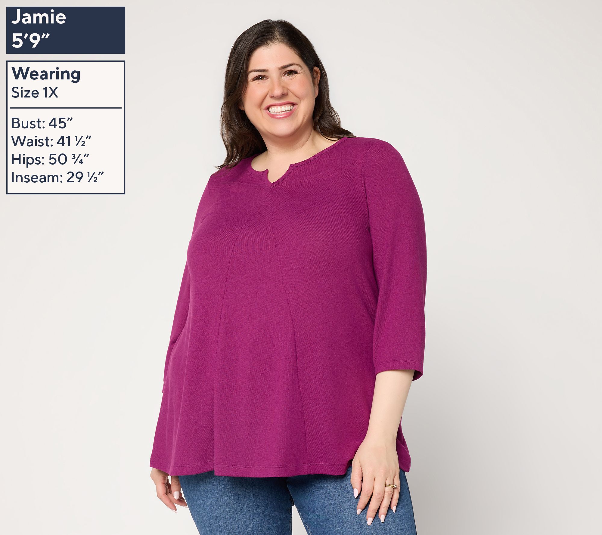 Denim & Co. Essentials Regular Heavenly Jersey Tunic | QVC