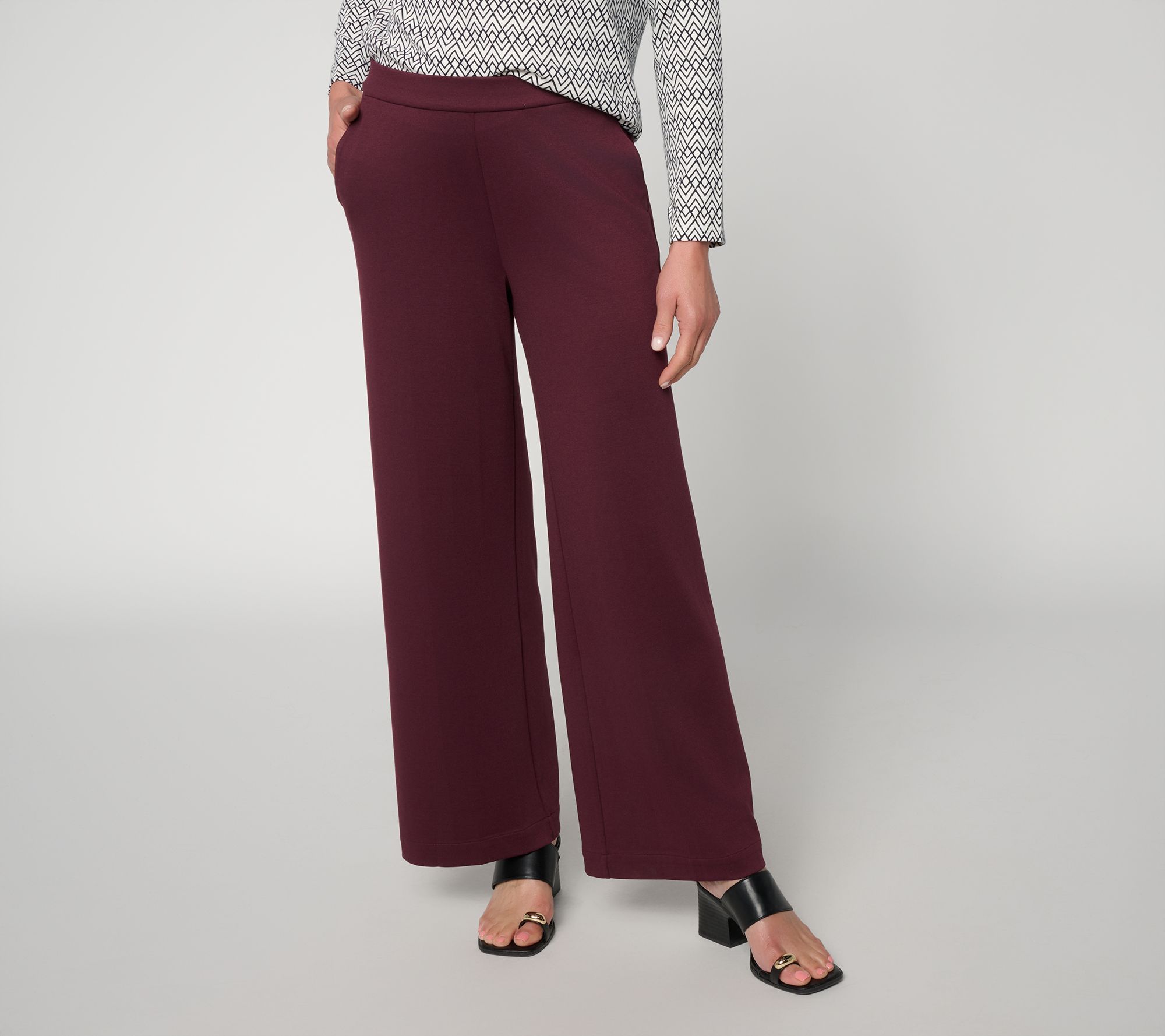 Carla Rockmore Collection Petite Straight Leg Ponte Pants