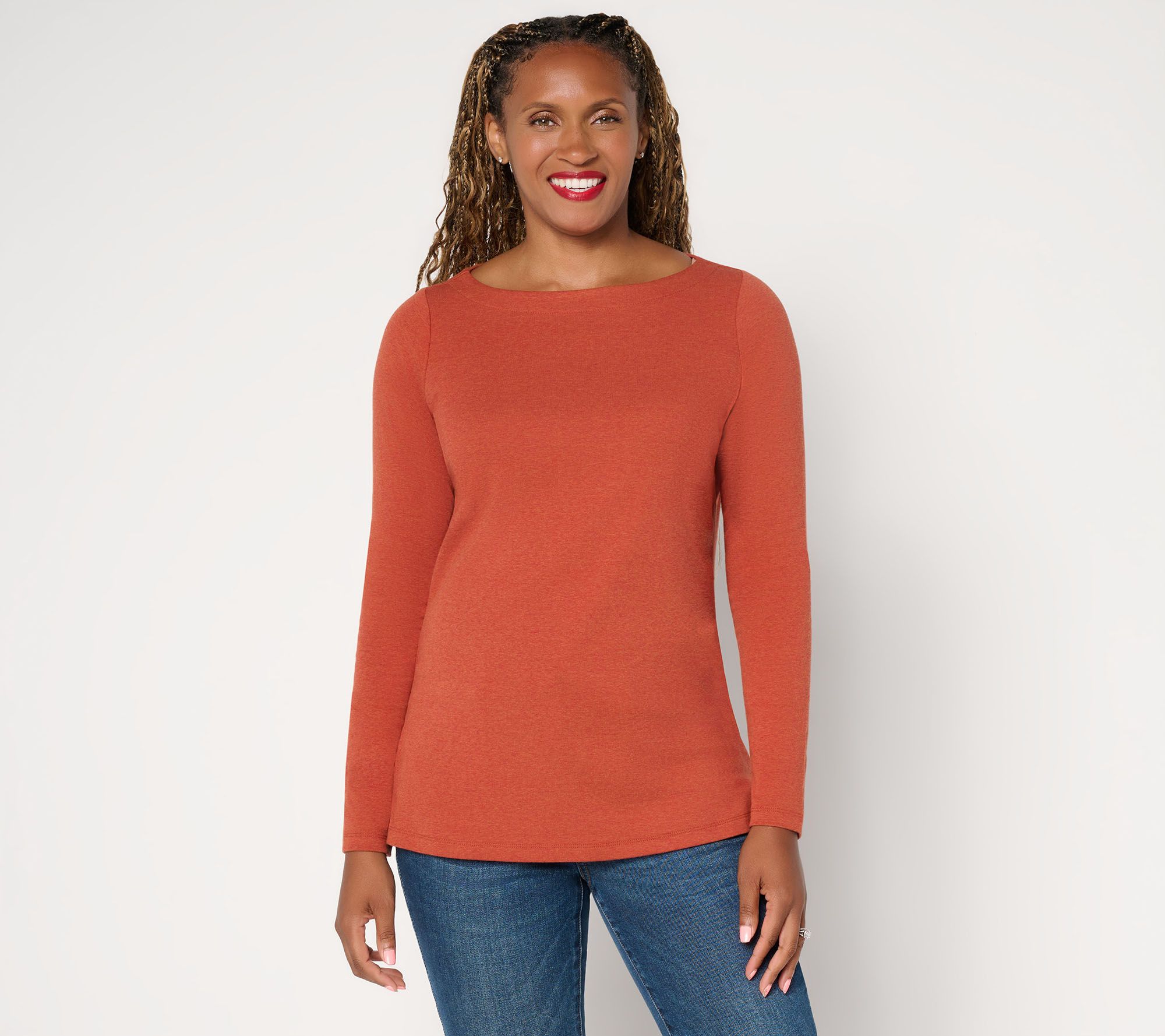  Belle by Kim Gravel TripleLuxe Micro Rib Heathered Top