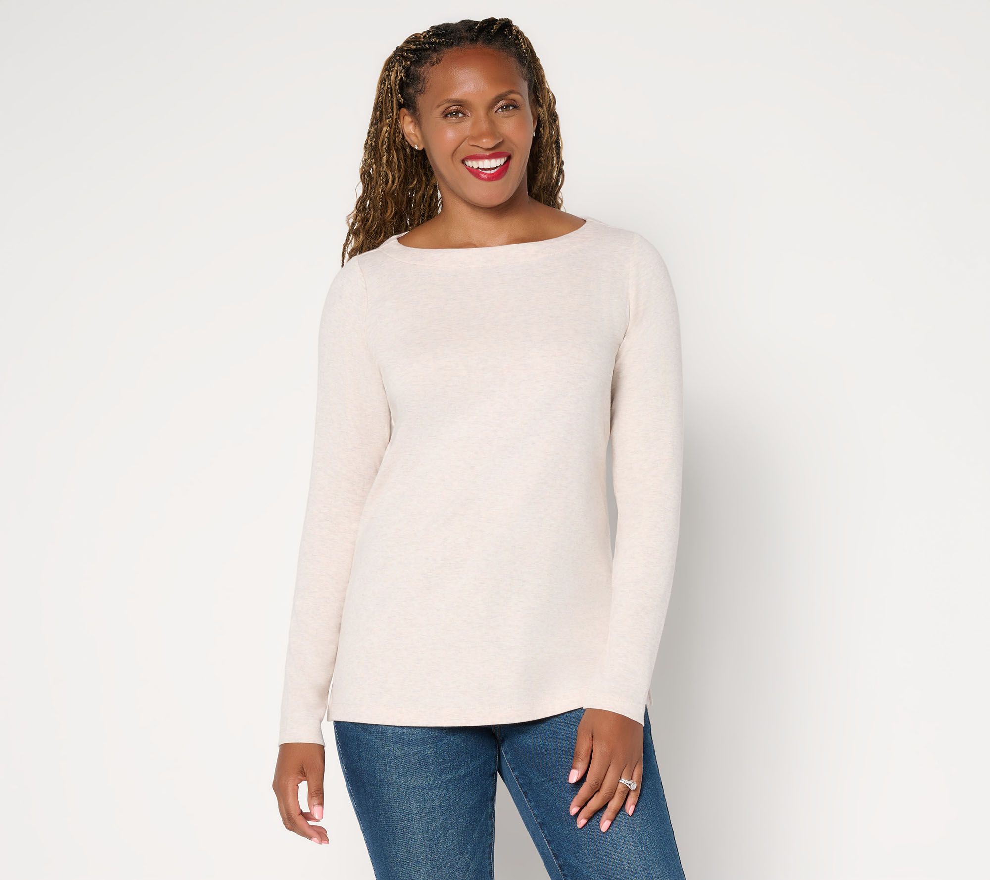 Belle by Kim Gravel TripleLuxe Micro Rib Heathered Top