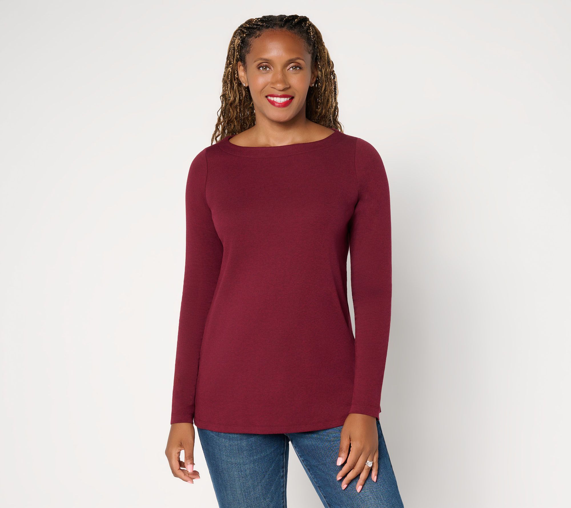 Belle by Kim Gravel TripleLuxe Micro Rib Heathered Top