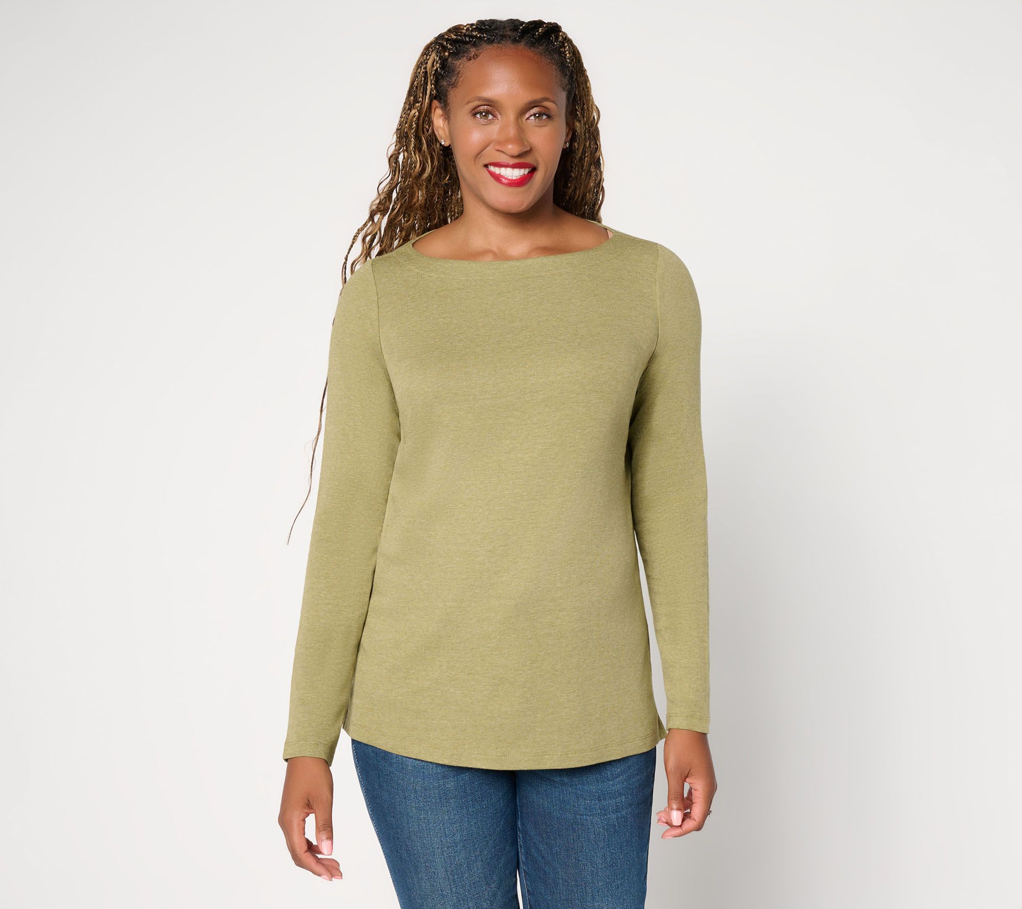 Belle by Kim Gravel TripleLuxe Micro Rib Heathered Top
