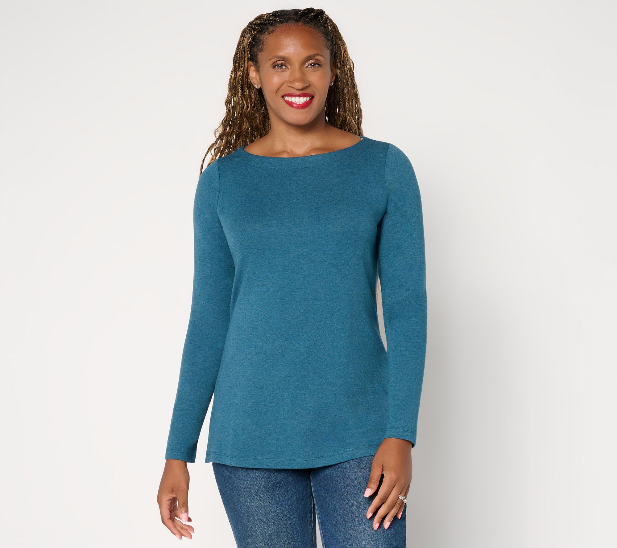 Belle by Kim Gravel TripleLuxe Micro Rib Heathered Top
